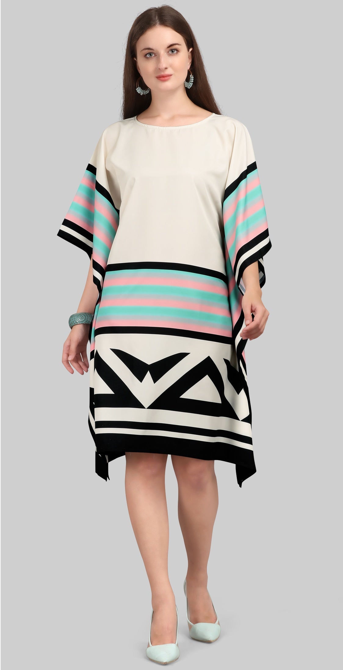 Mint Mirage Satin Kaftan - image 2