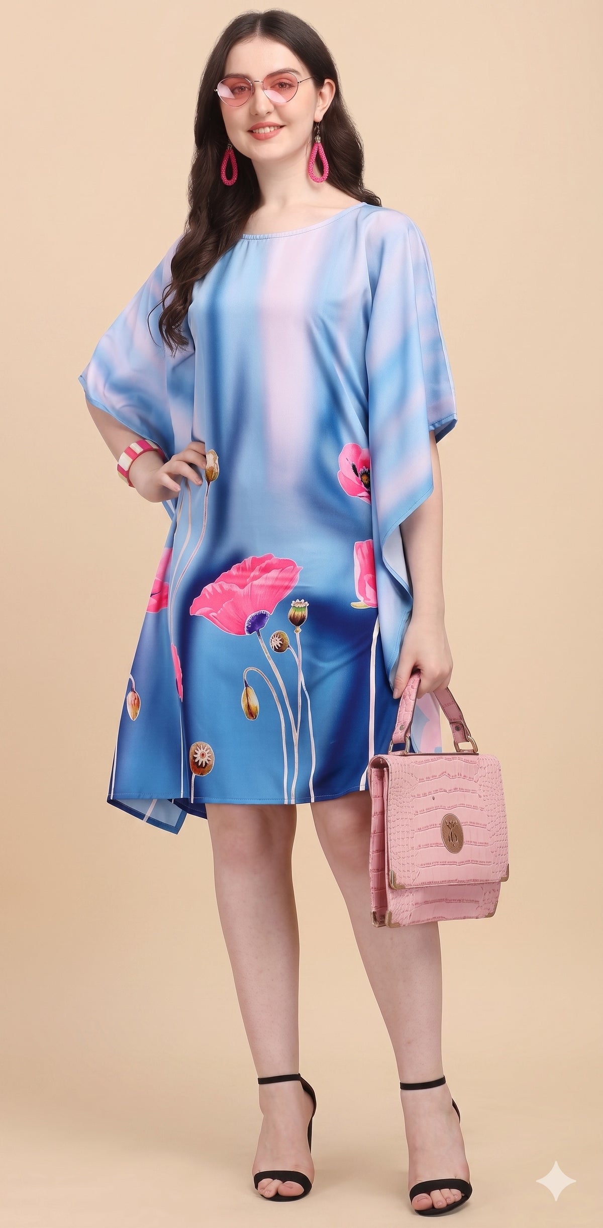 Azure Poppy Mini Kaftan - image 2