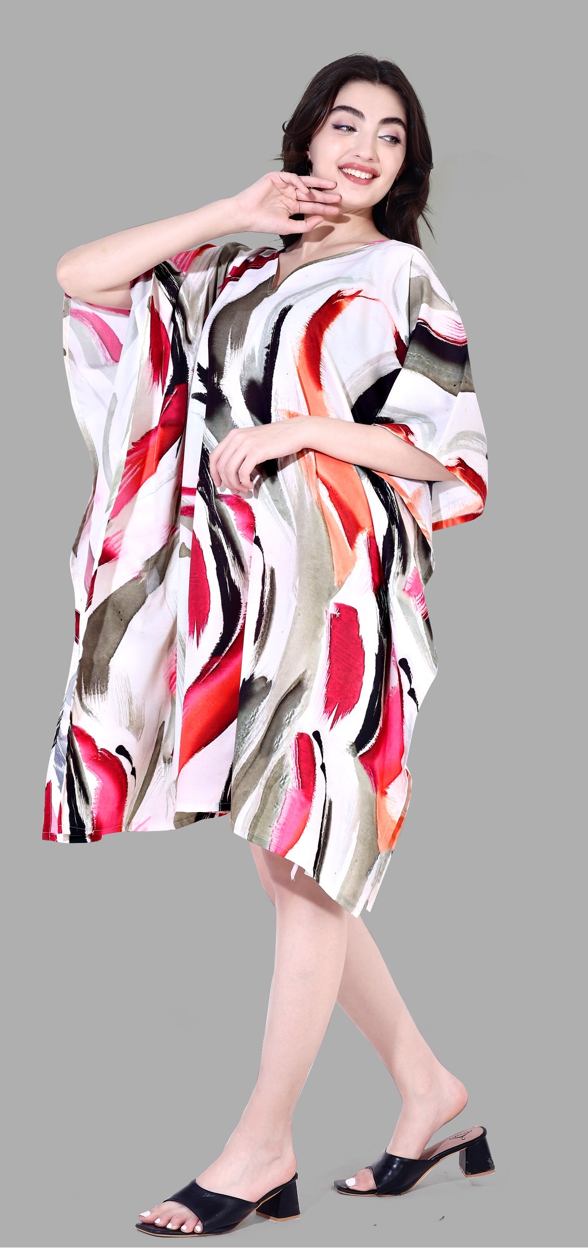 Urban Brushstroke Cotton Kaftan - image 2