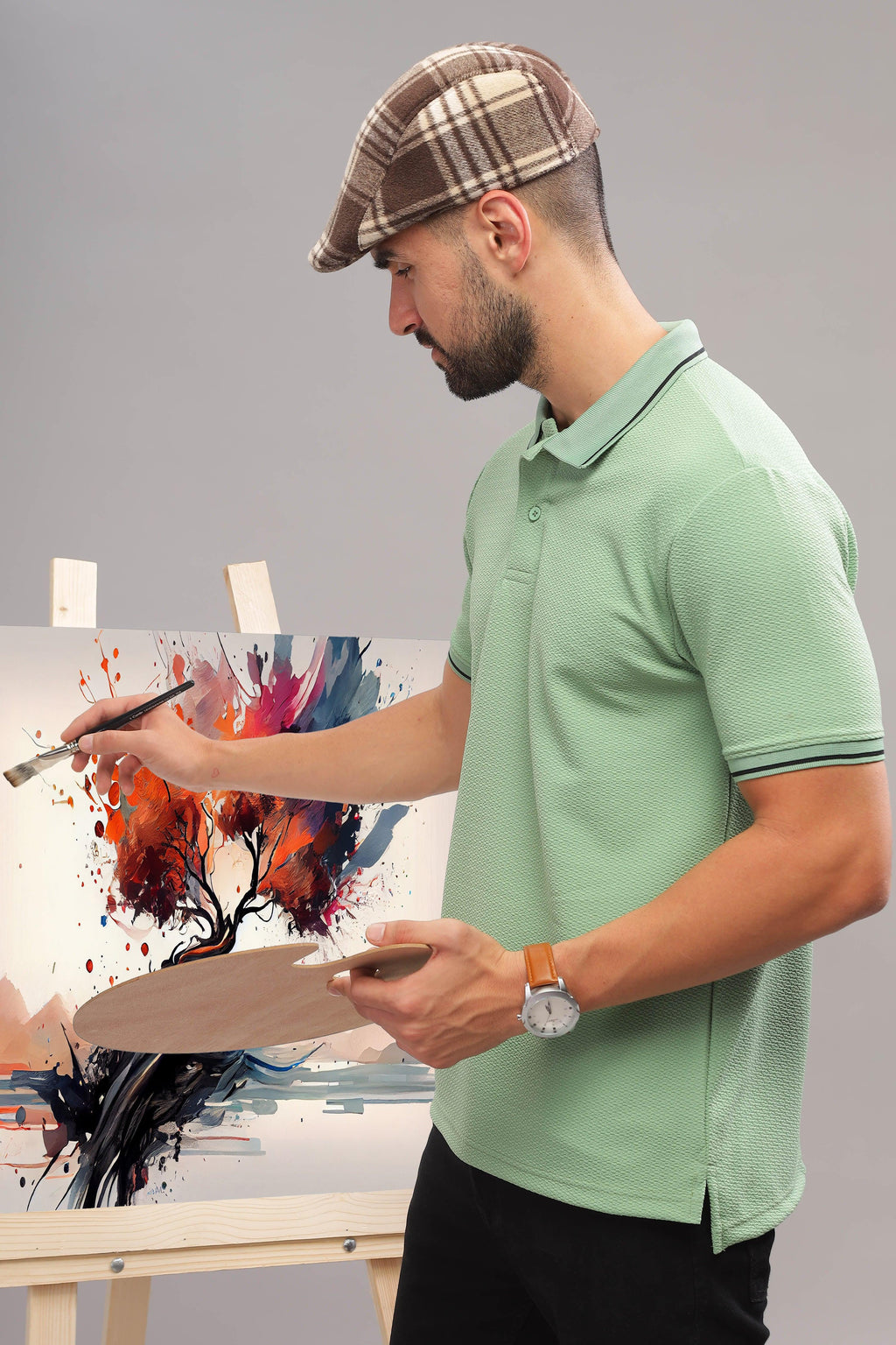 Mint color polo for a sophisticated look