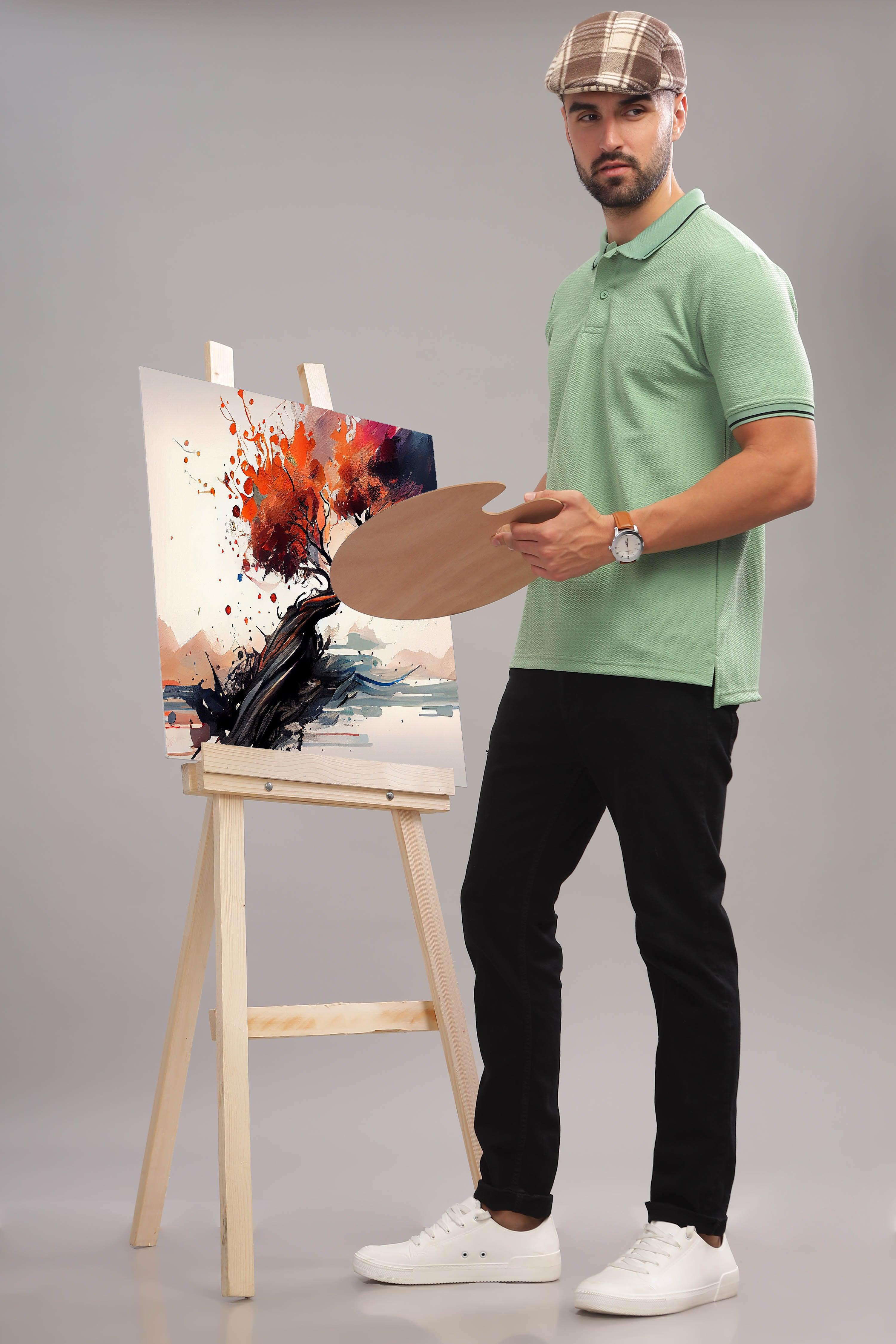 Cotton-rich fabric polo shirt