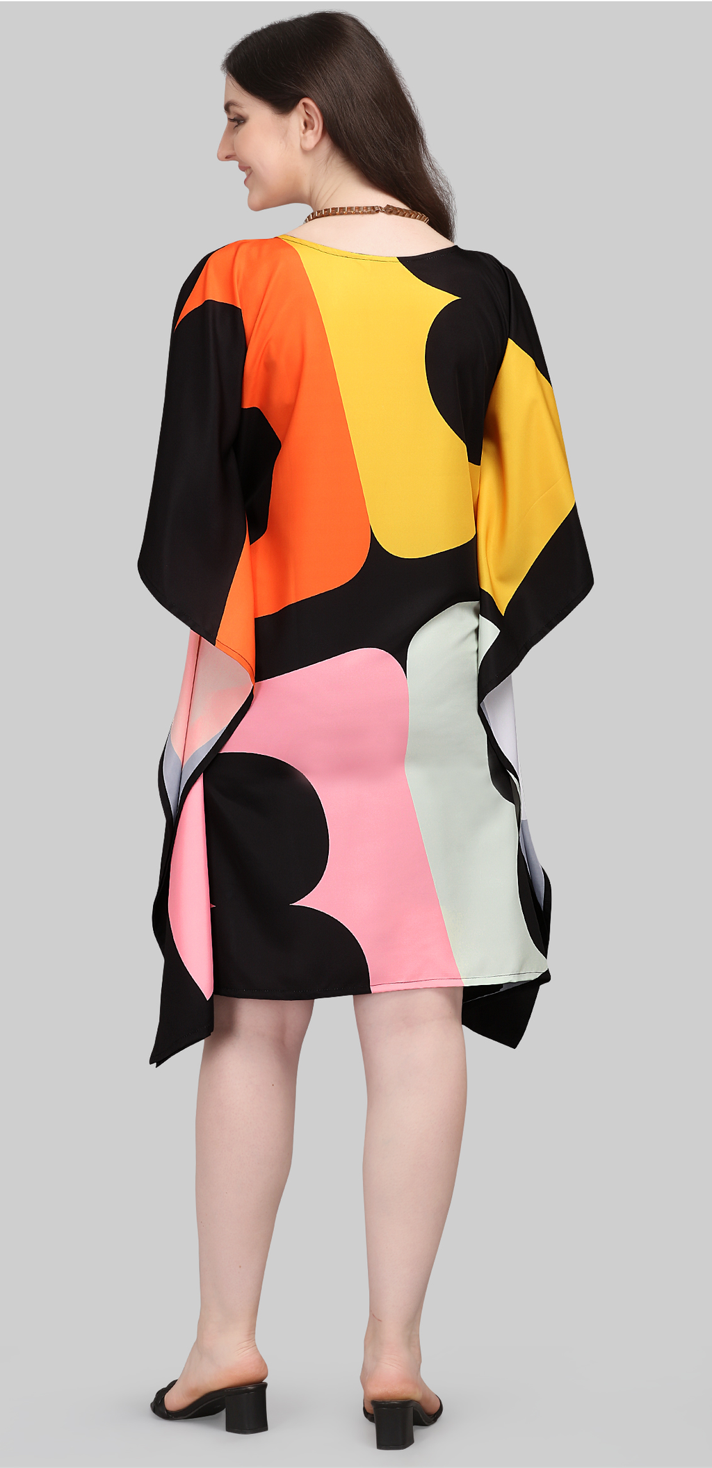 Retro Pop Silk Kaftan Dress