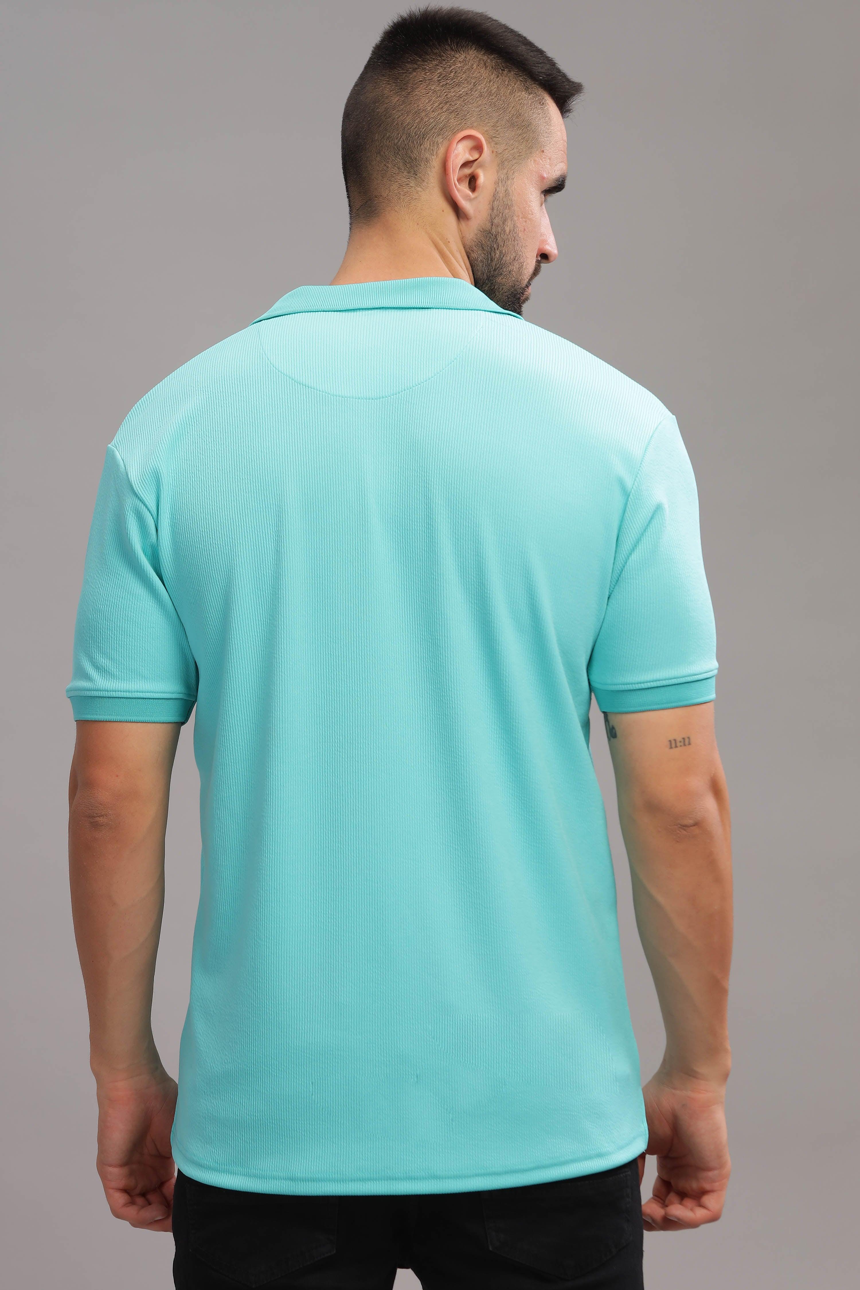 Turquoise Tiger Mens Polo Shirt