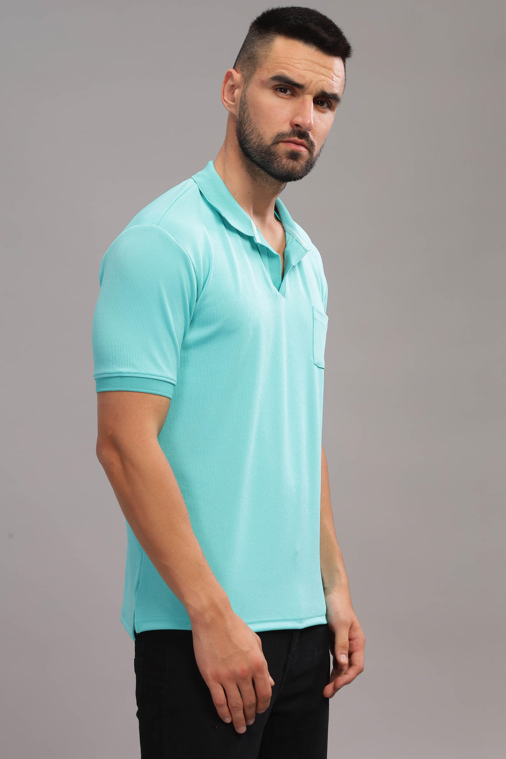 Turquoise Tiger Mens Polo Shirt