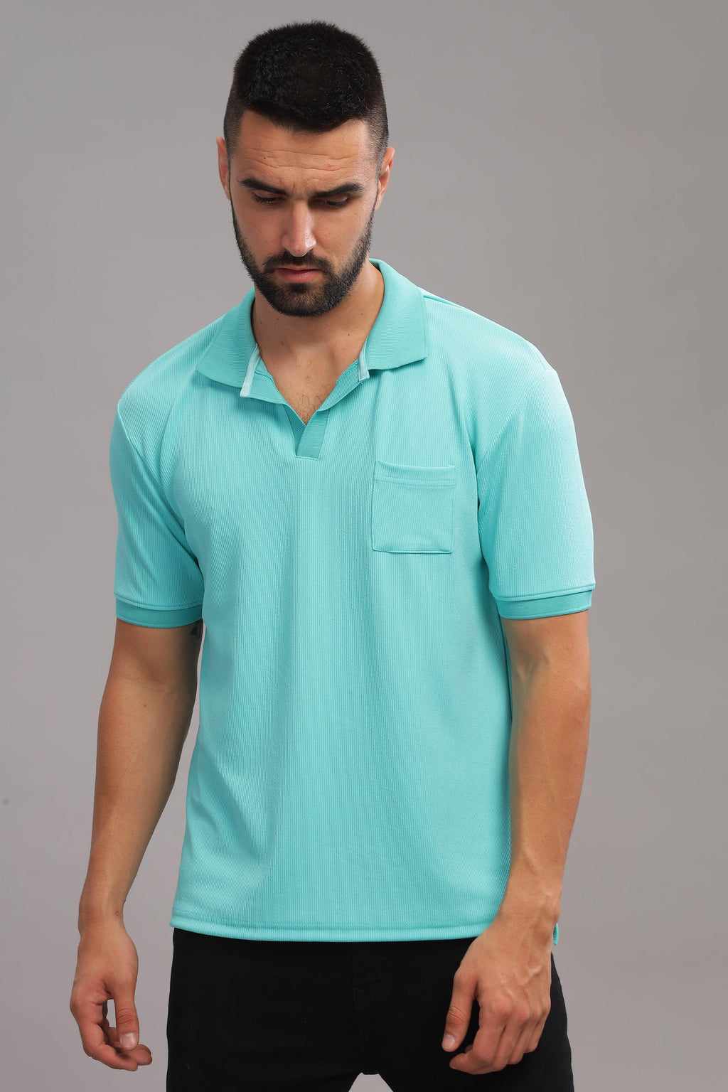 Turquoise Tiger Mens Polo Shirt