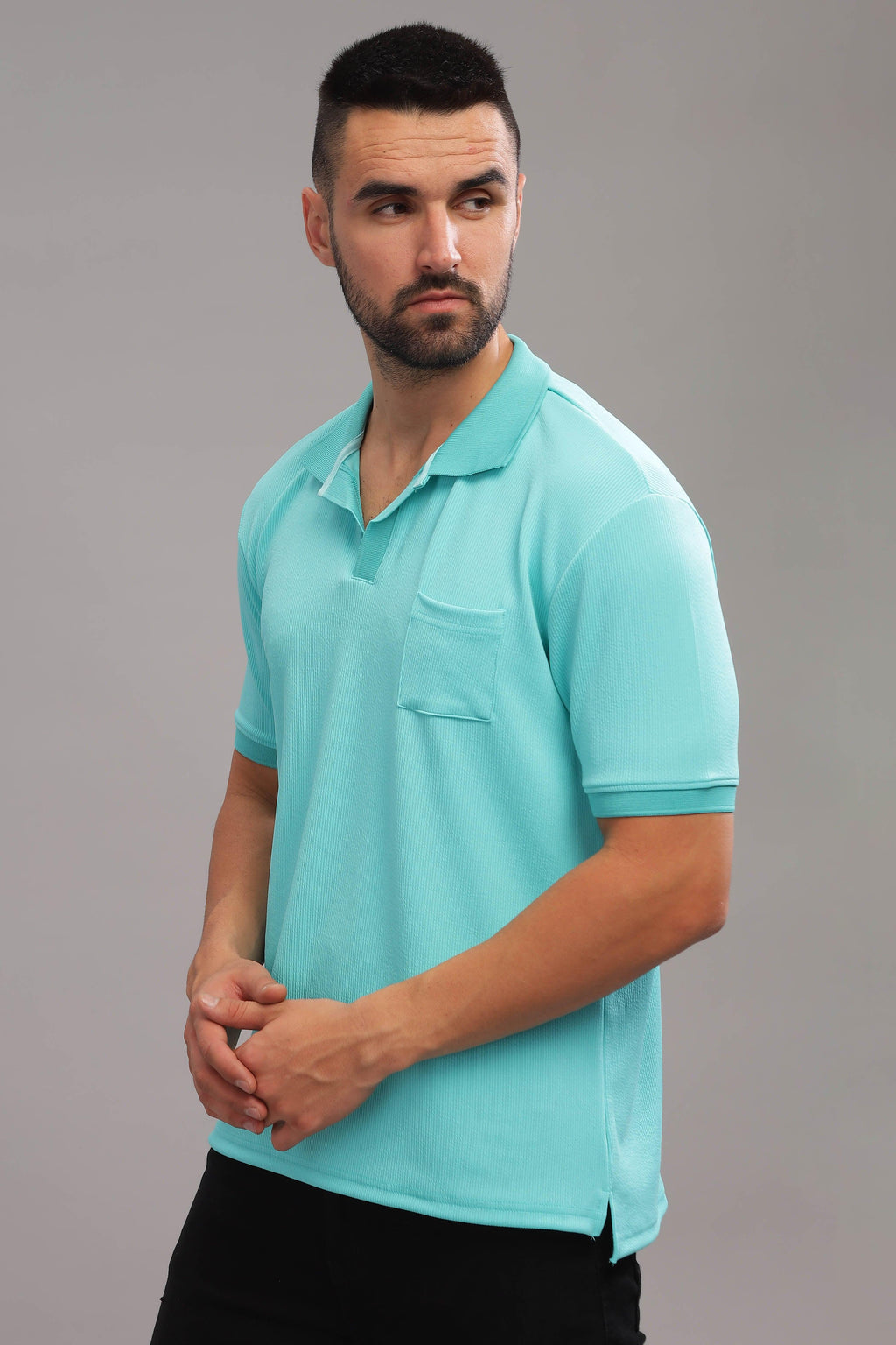 Turquoise Tiger Mens Polo Shirt