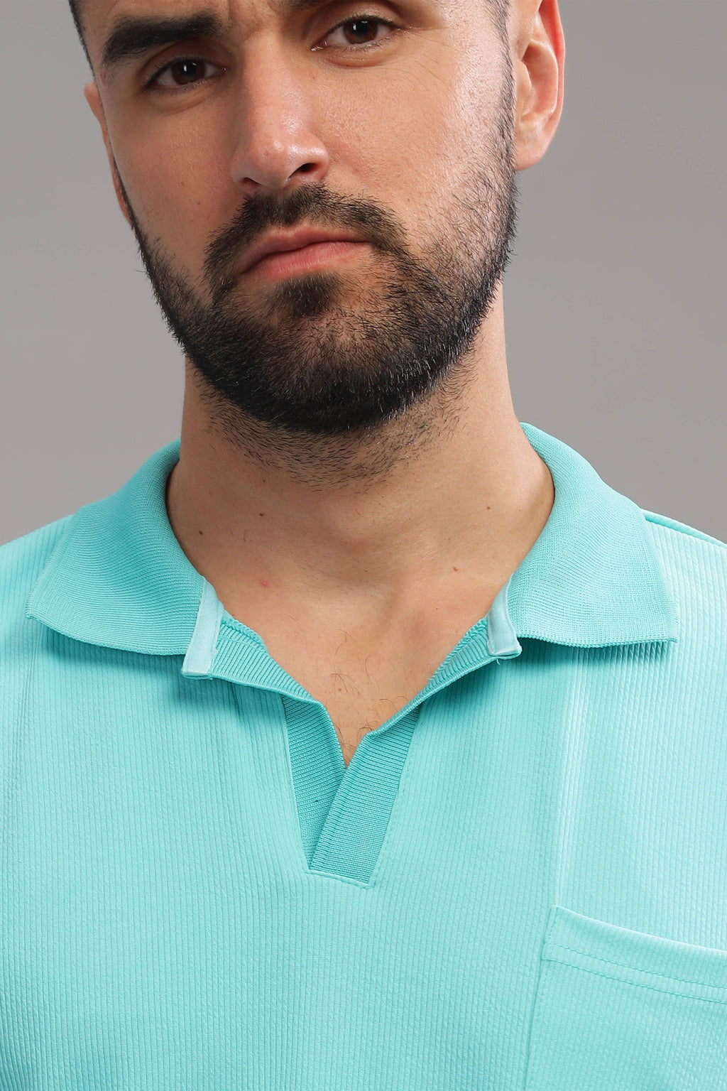Turquoise Tiger Mens Polo Shirt
