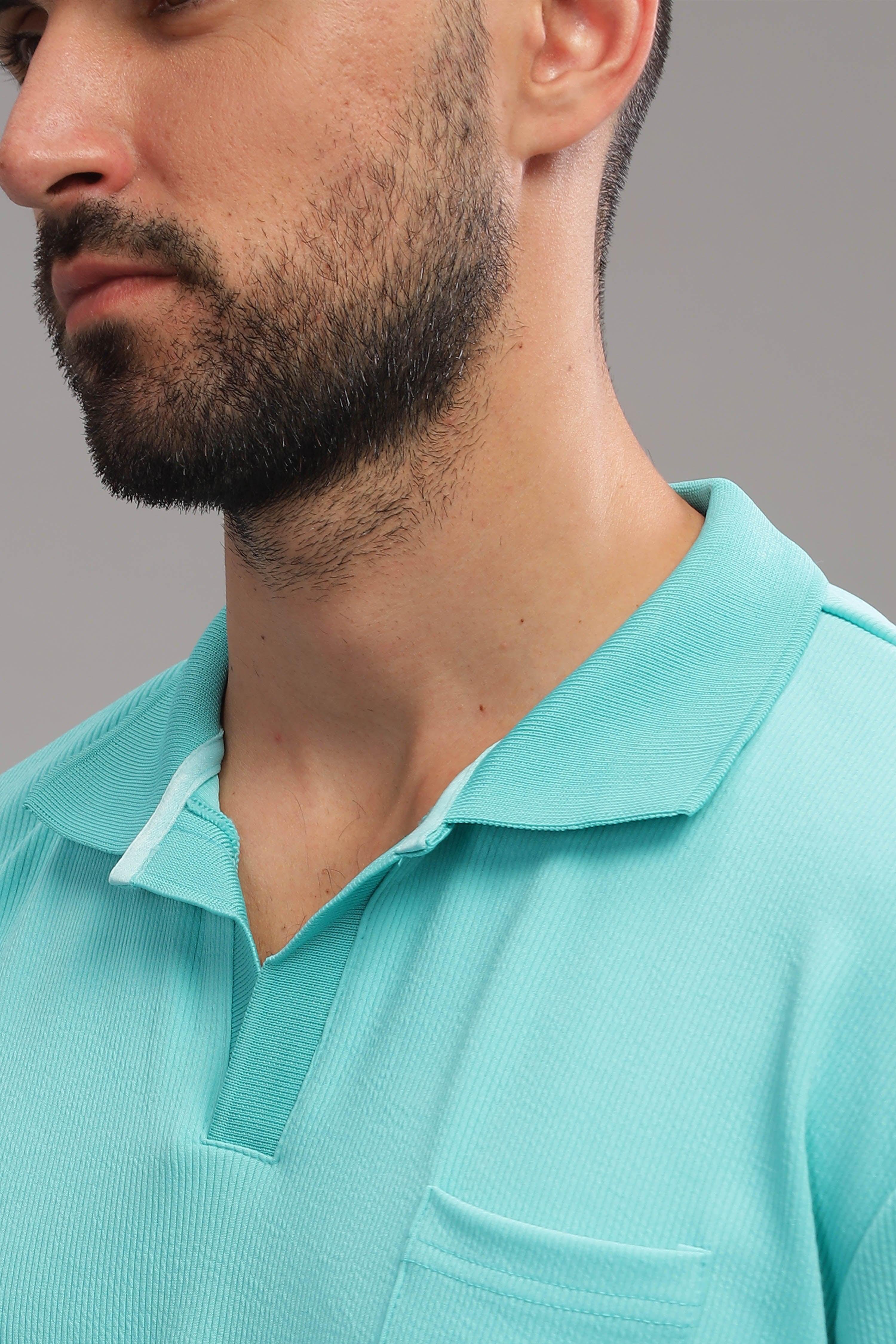 Turquoise Tiger Mens Polo Shirt