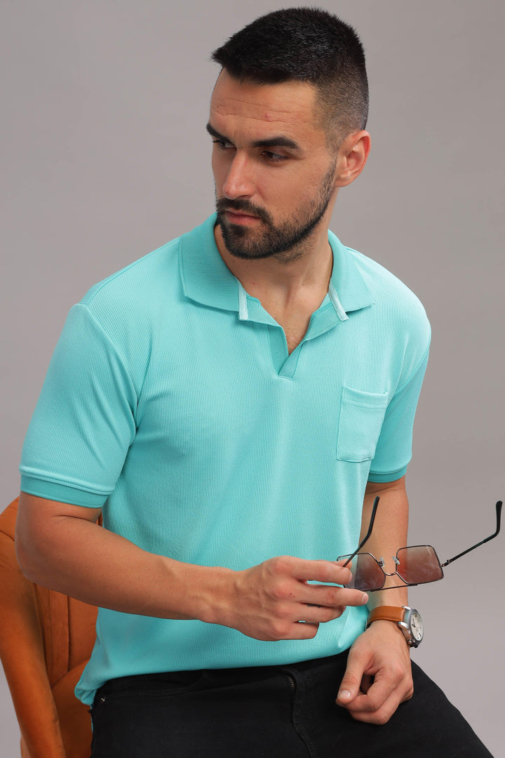 turquoise tiger aqua polo tshirt by that corner store