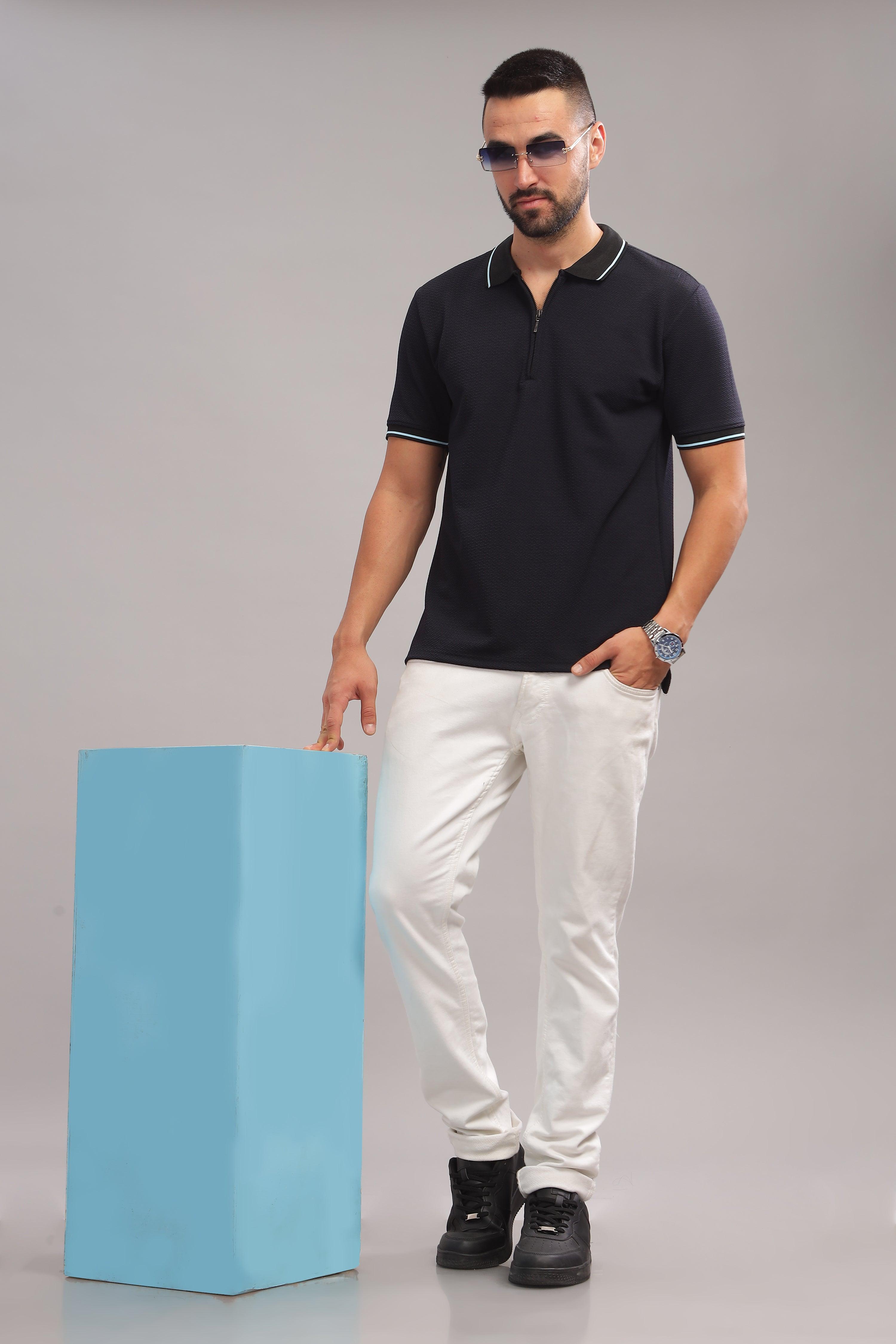 Cotton-rich fabric polo shirt