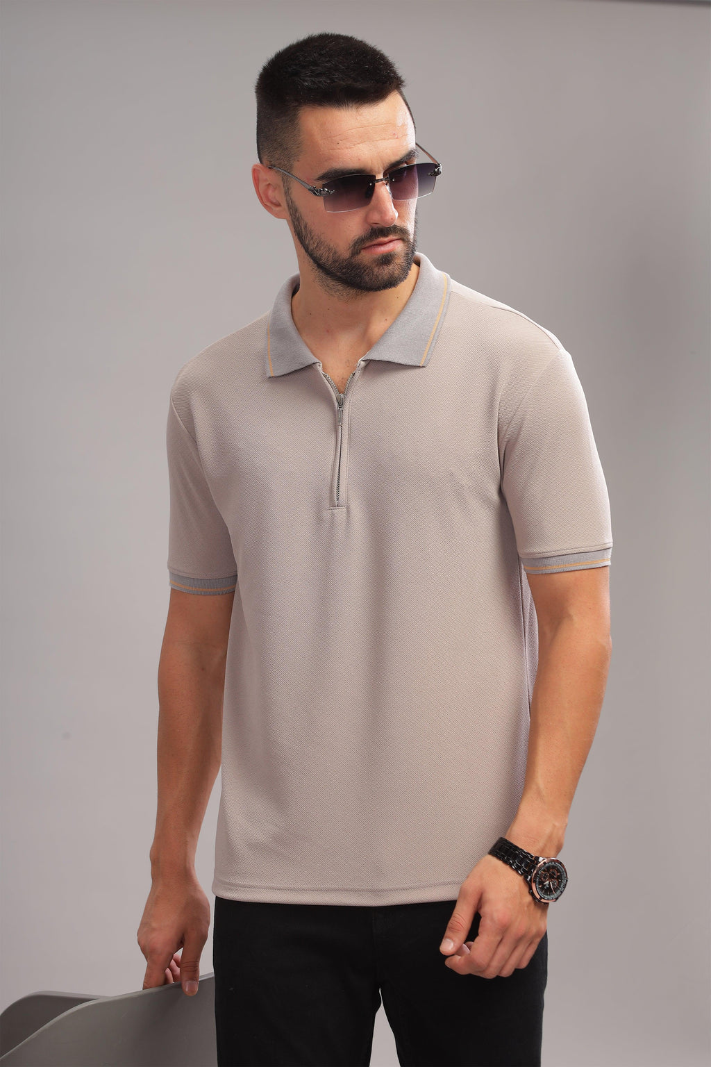 Wrinkle-free cotton-rich polo