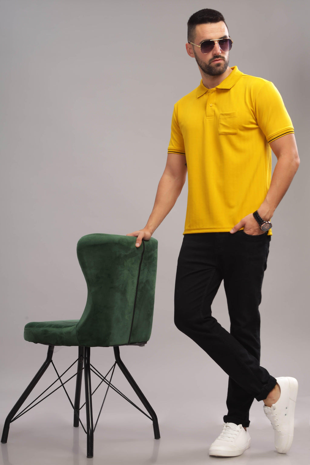 yellow polo tshirt