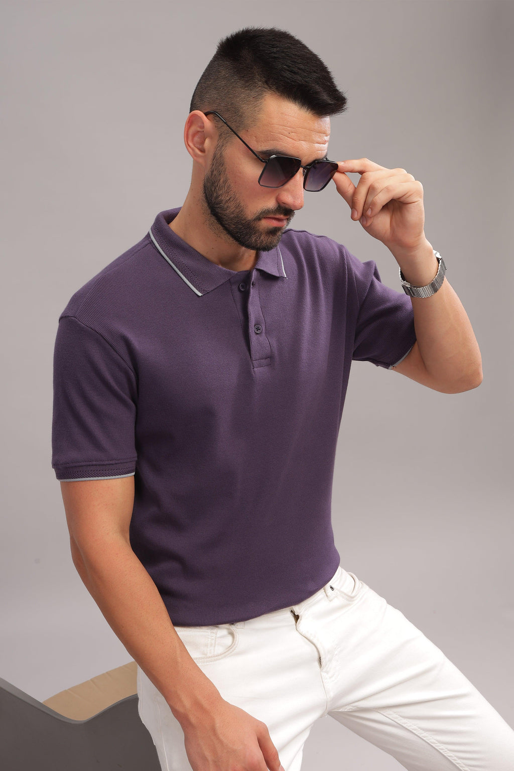 Regular Fit Design polo mens shirt