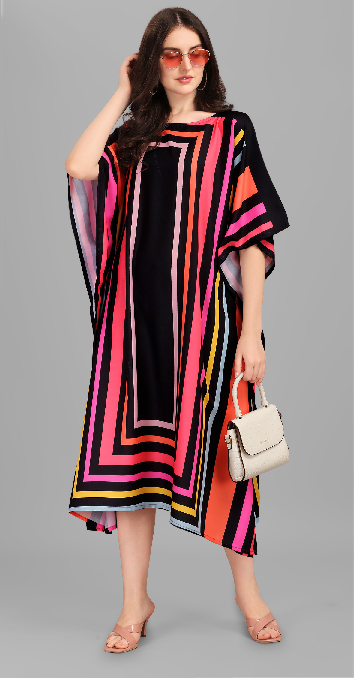 Aurora Stripe Kaftan Dress