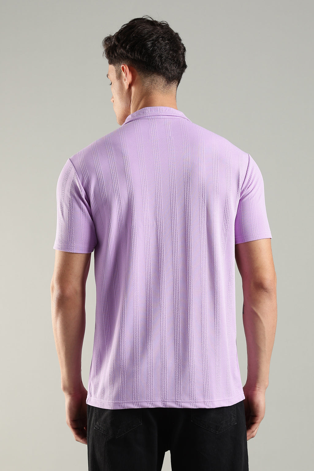 Electric Lilac – Cuban Collar Shirt for Men