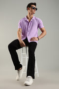 Electric Lilac – Cuban Collar Shirt for Men