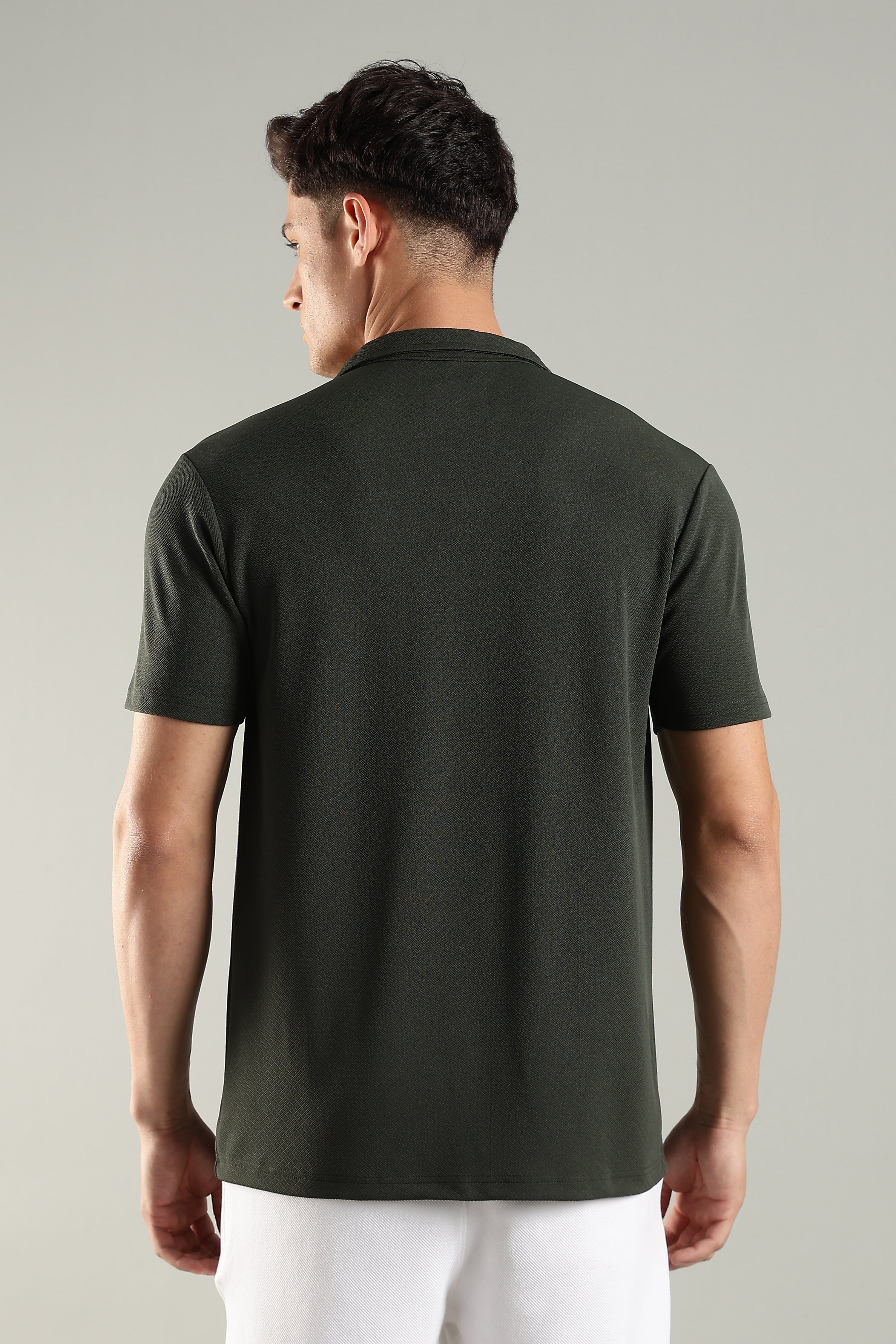 Emerald Canopy – Cuban Collar Shirt for Men