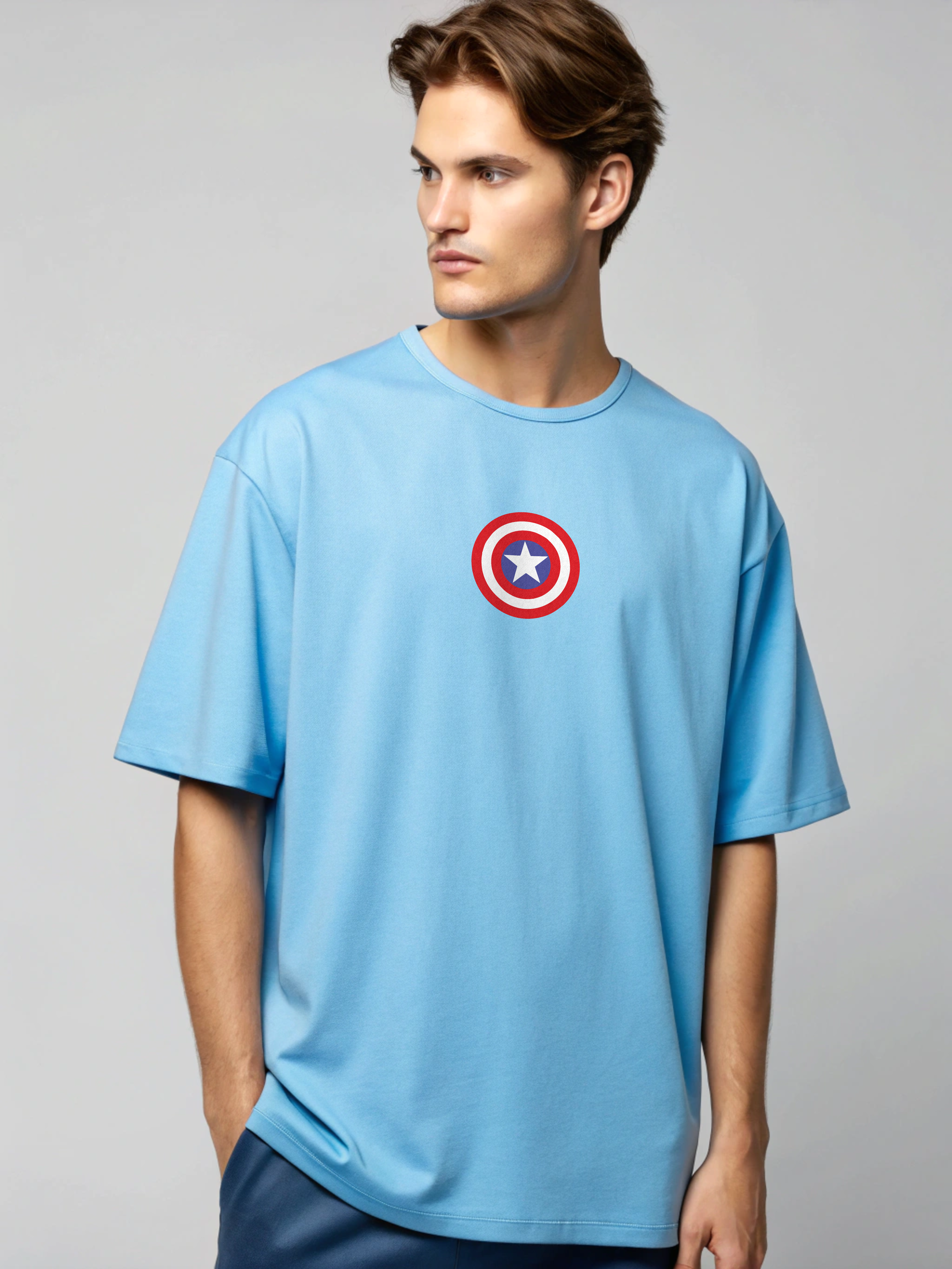 Shield of Valor Tee – Captain America’s Vibranium Oversized T-Shirt
