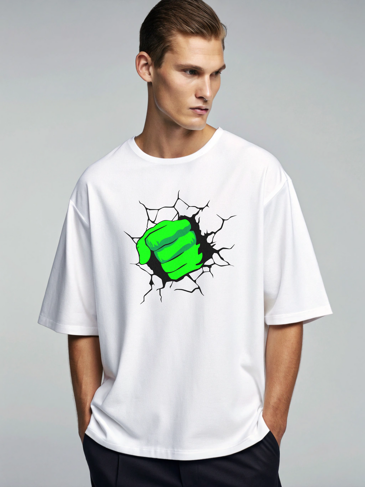 Hulk Smash Chest Tee Oversized T-Shirt