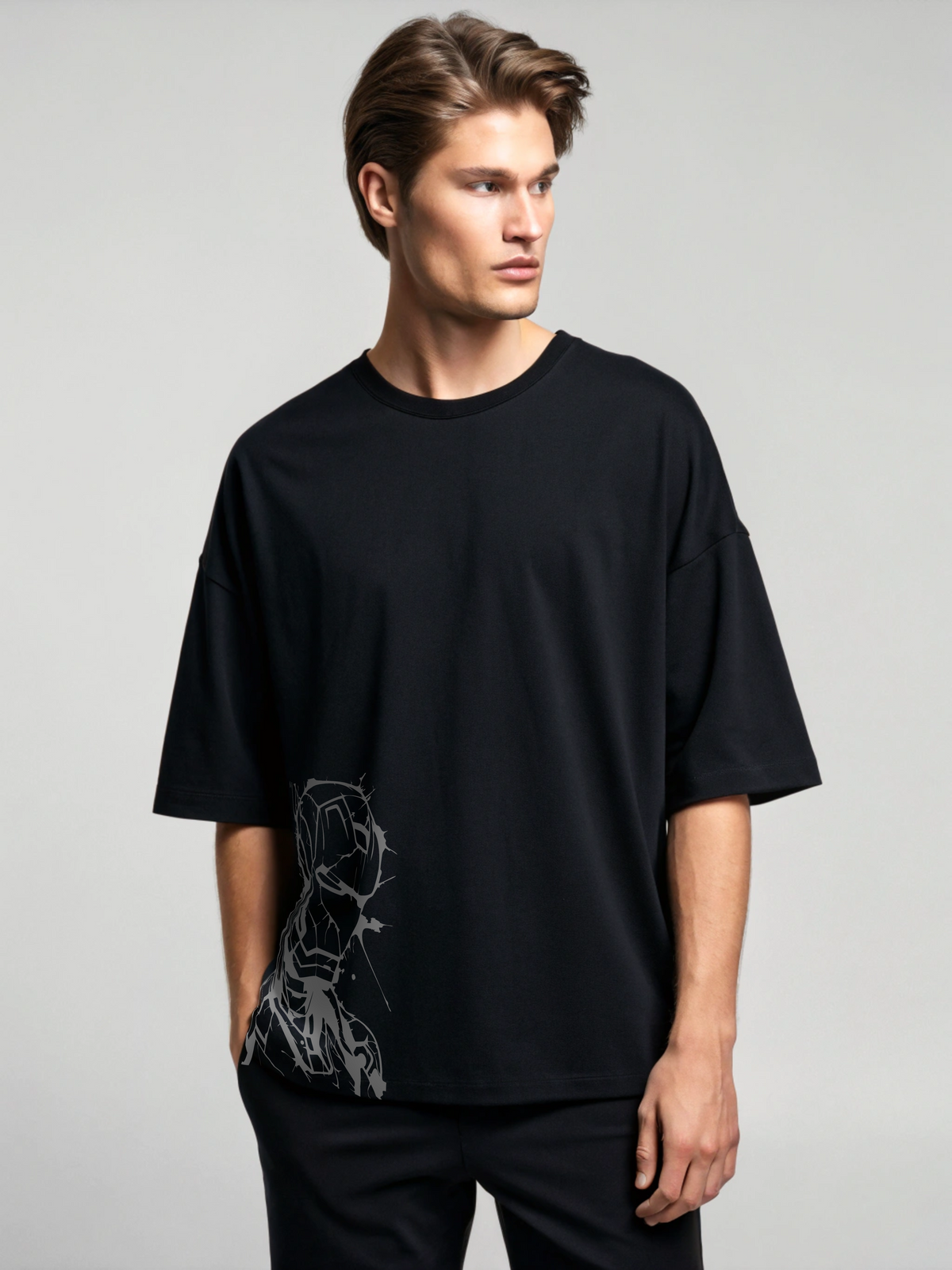 Monochrome Marvel Tee Oversized T-Shirt