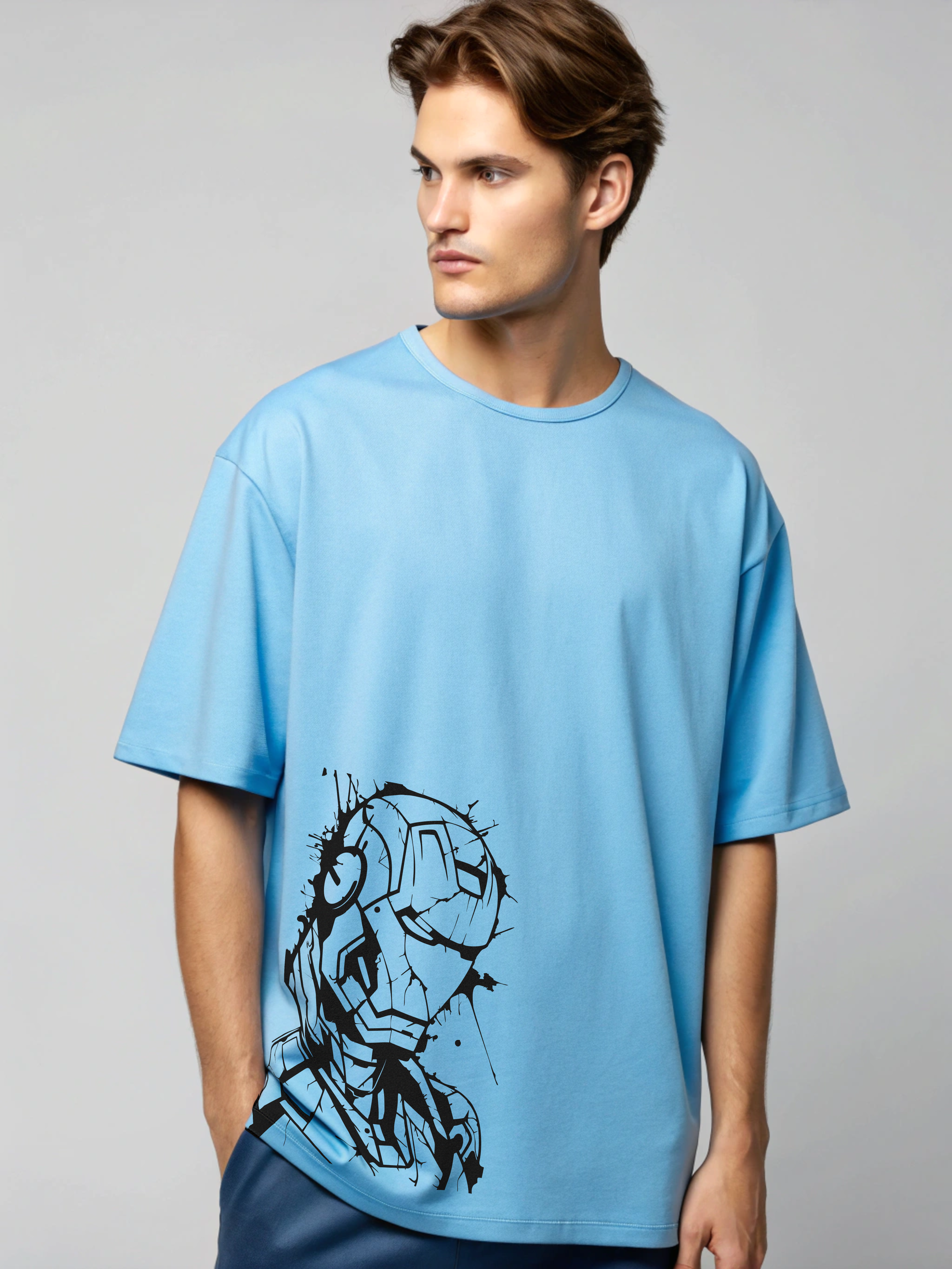 Monochrome Marvel Tee Oversized T-Shirt