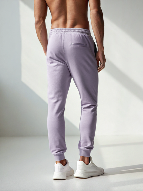 All-Day Flex: Premium Cotton Men’s Joggers Lavender