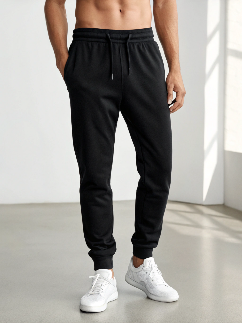 All-Day Flex: Premium Cotton Men’s Joggers Black