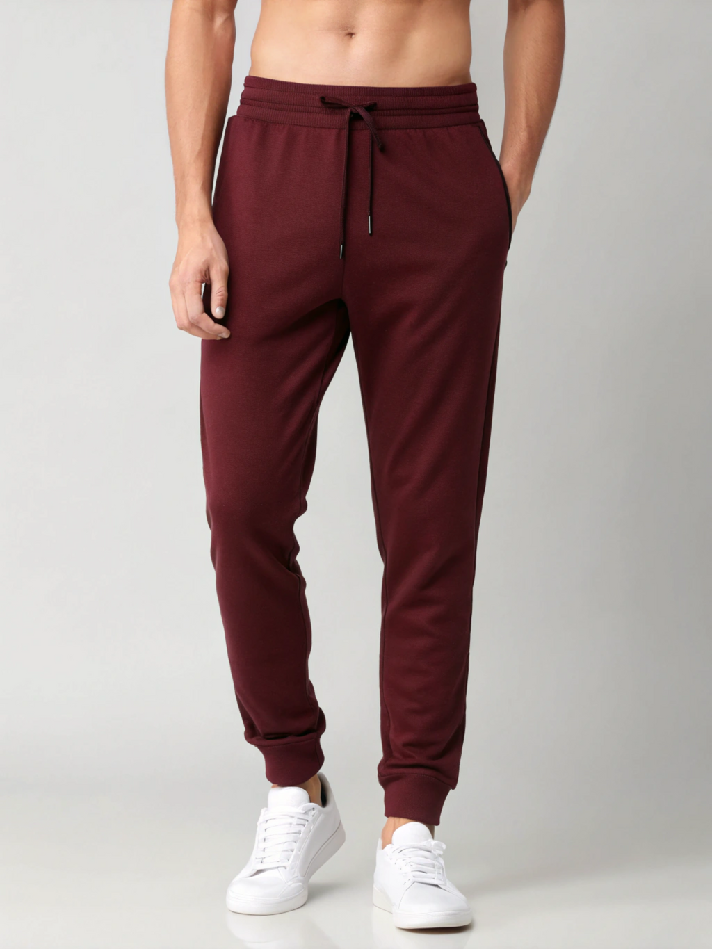 All-Day Flex: Premium Cotton Men’s Joggers Maroon