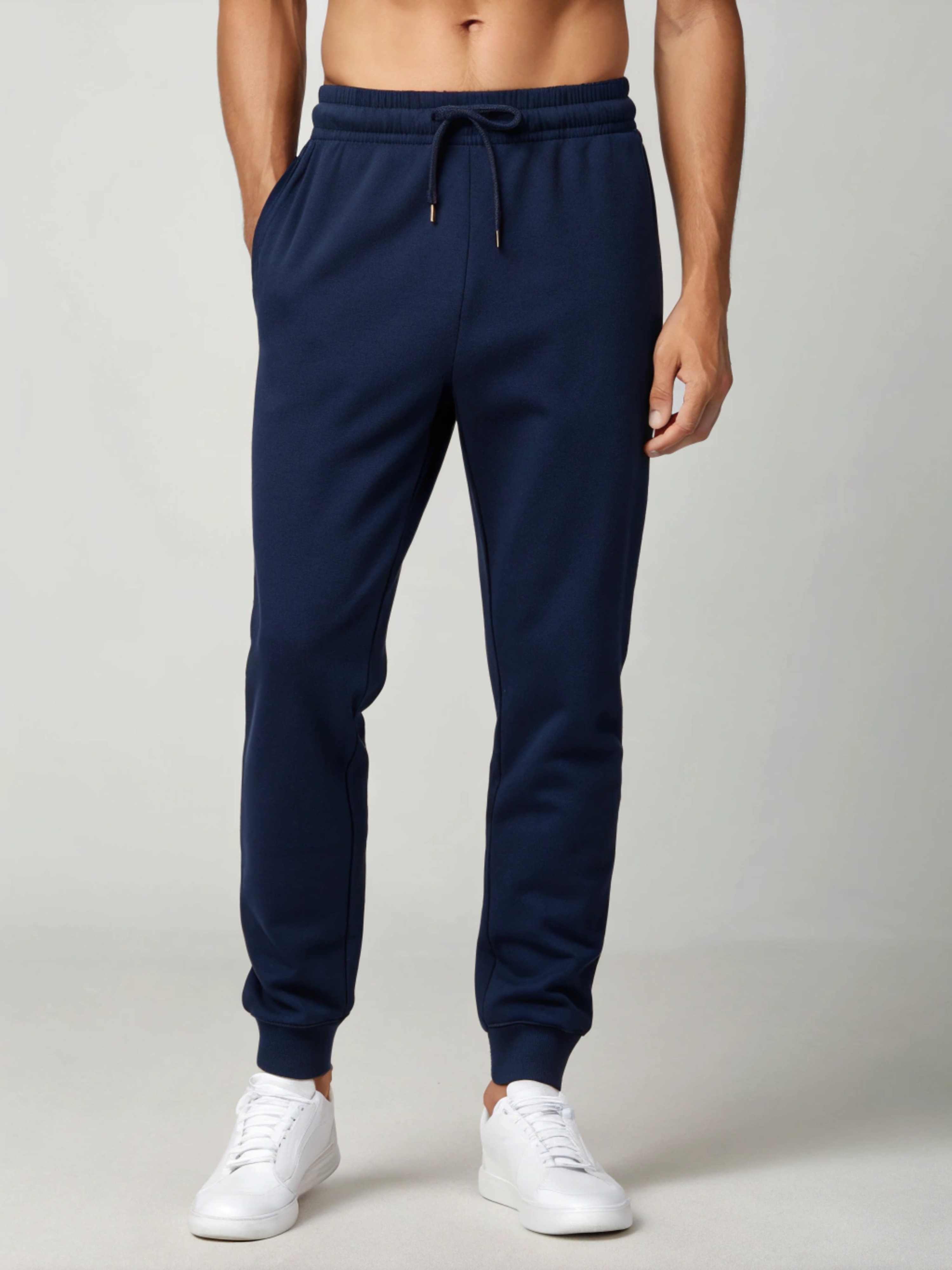 All-Day Flex: Premium Cotton Men’s Joggers Navy