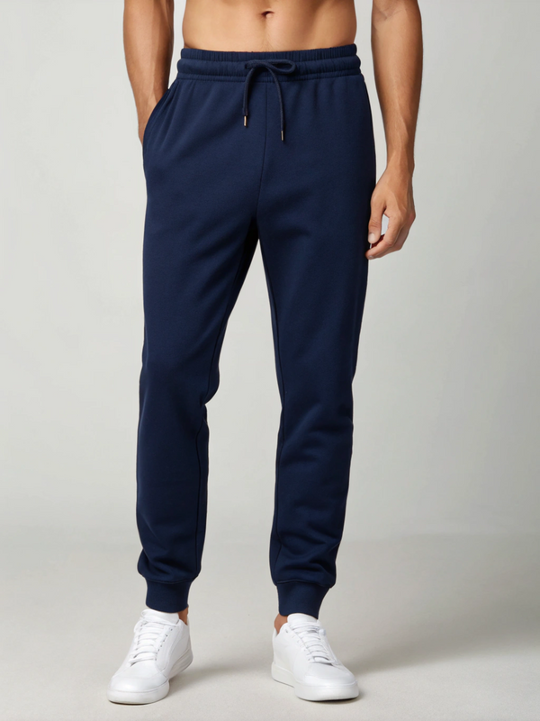 All-Day Flex: Premium Cotton Men’s Joggers Navy