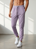 All-Day Flex: Premium Cotton Men’s Joggers Lavender