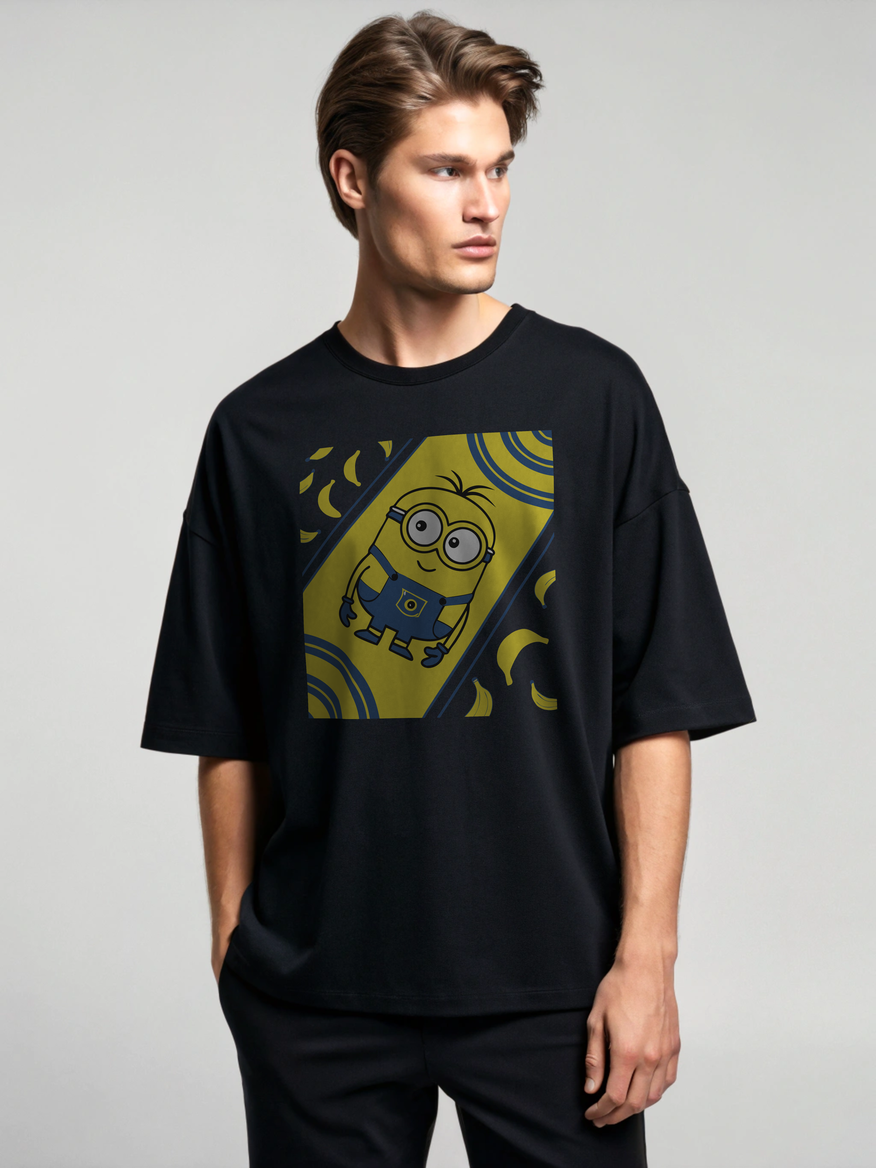 Minion Tripping Bananas Oversized T-Shirt