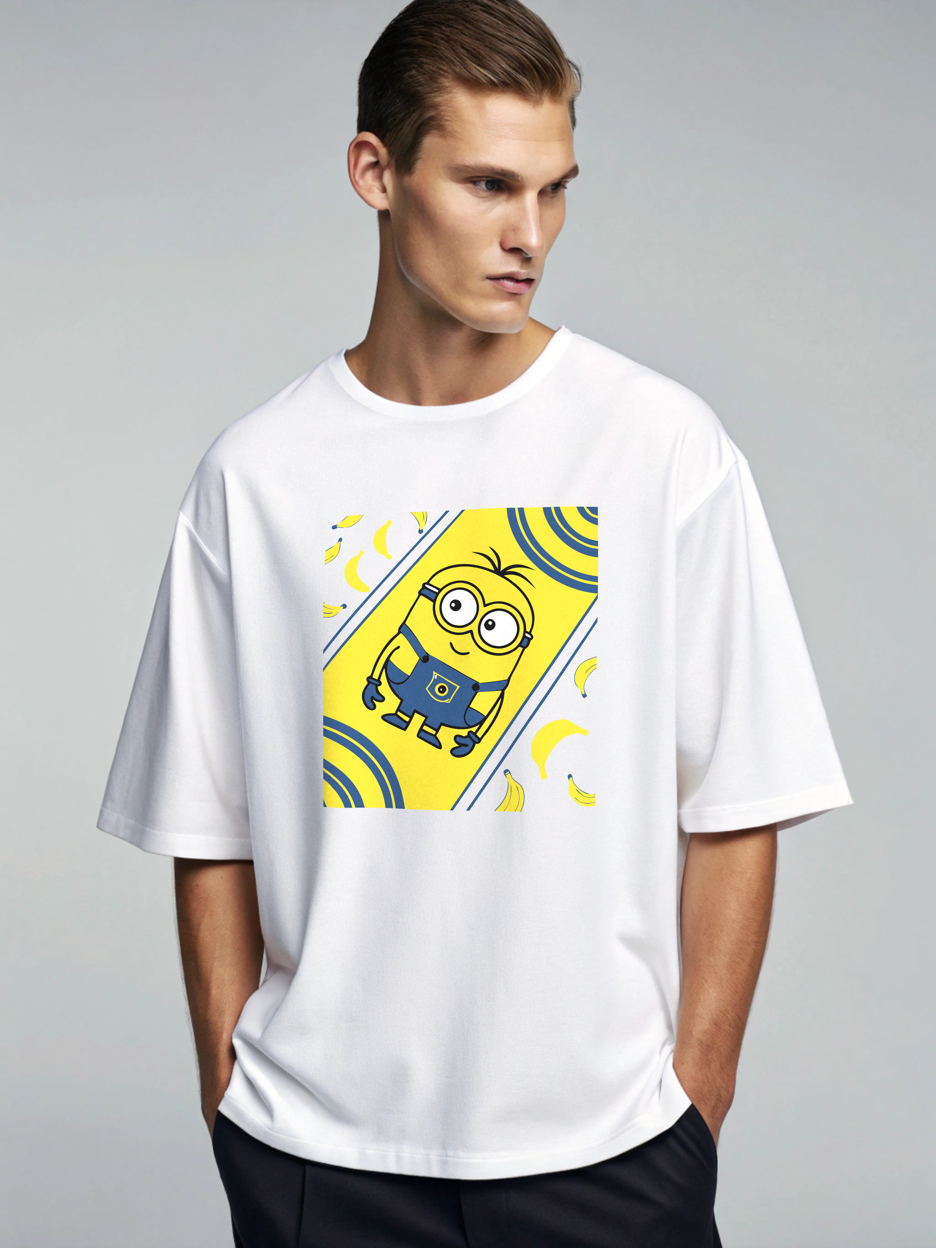 Minion Tripping Bananas Oversized T-Shirt