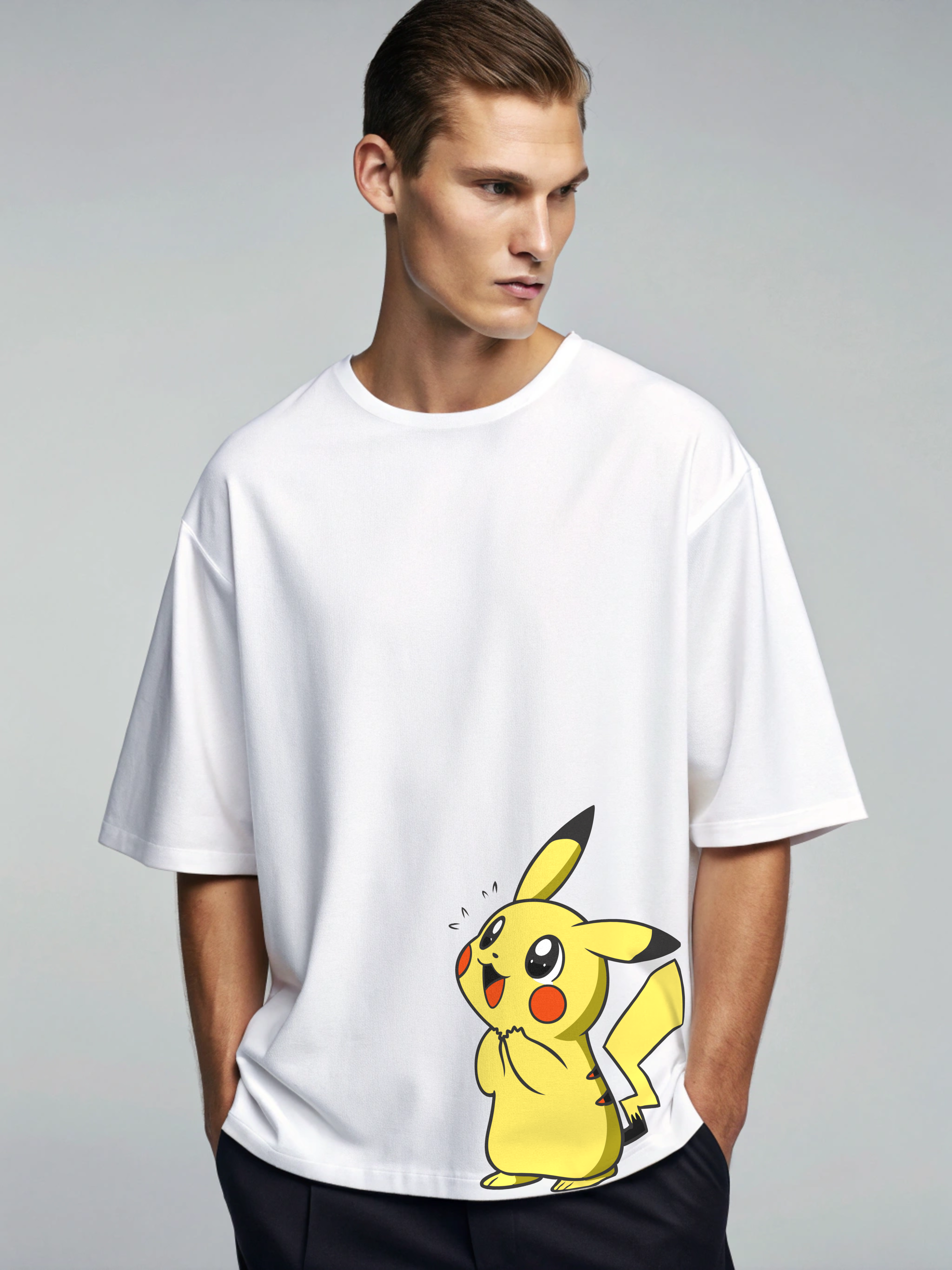 Pikachu Oversized Graphic T-Shirt