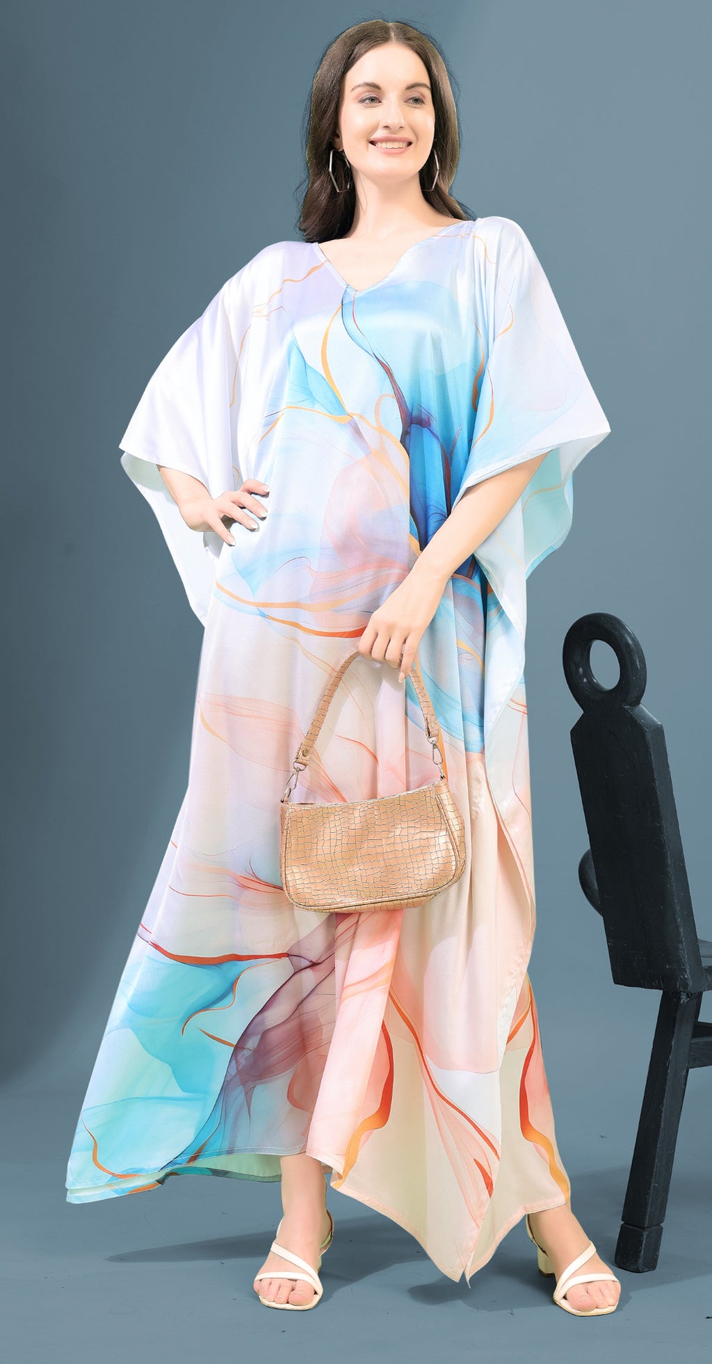 Ocean Dream Multicolor Kaftan Dress