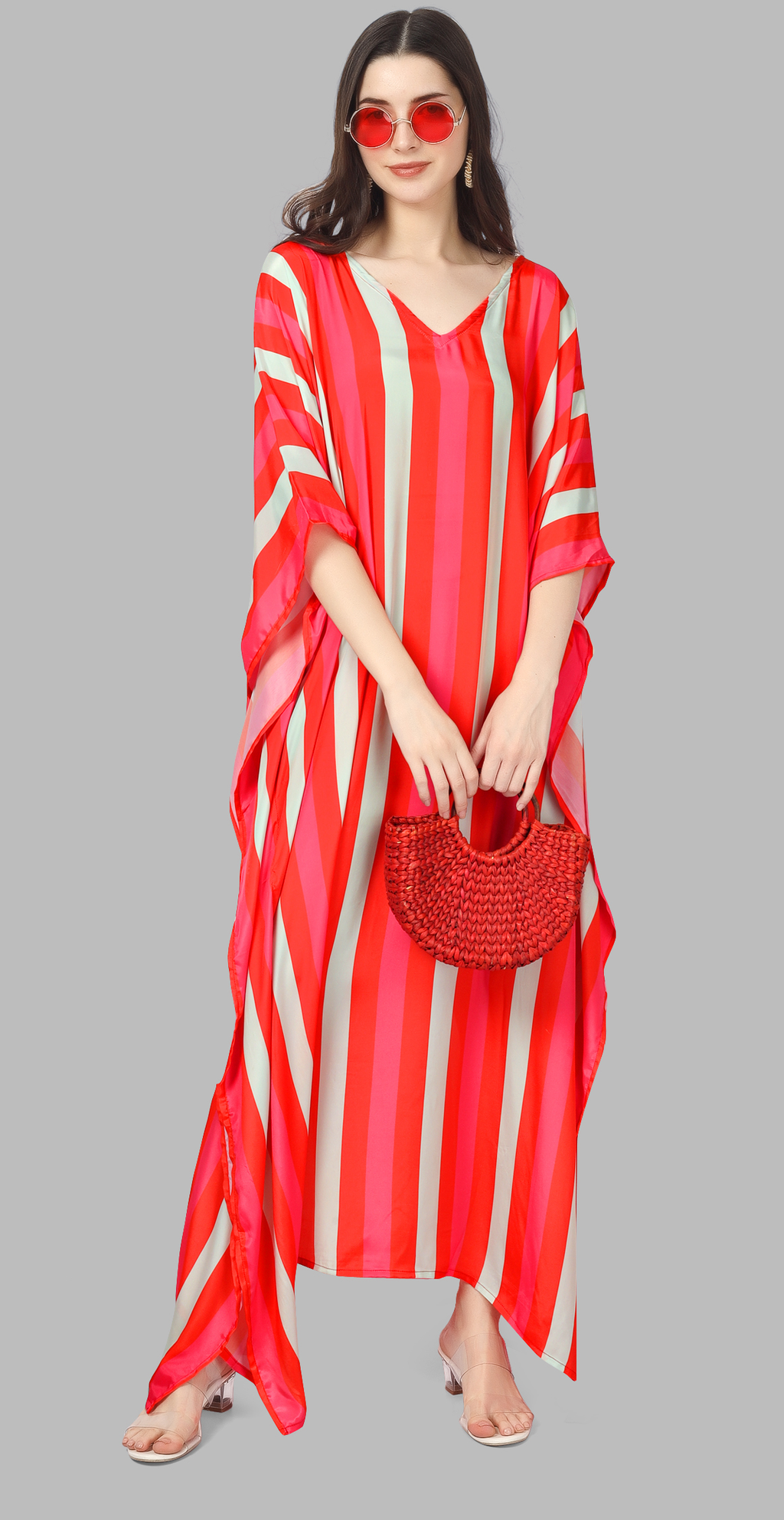 Candy Stripe Crush Kaftan Dress