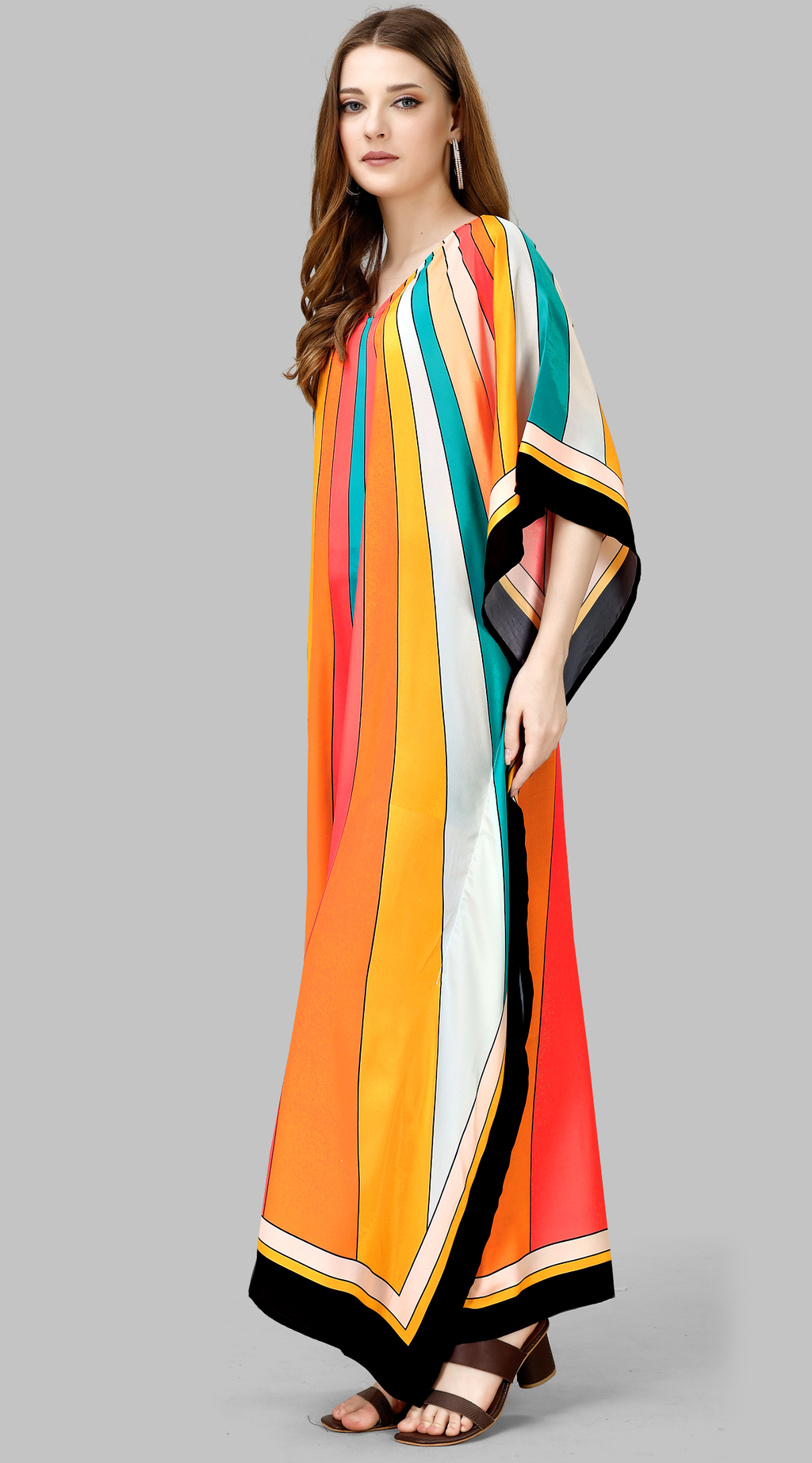 Sunburst Mirage Striped Kaftan Dress