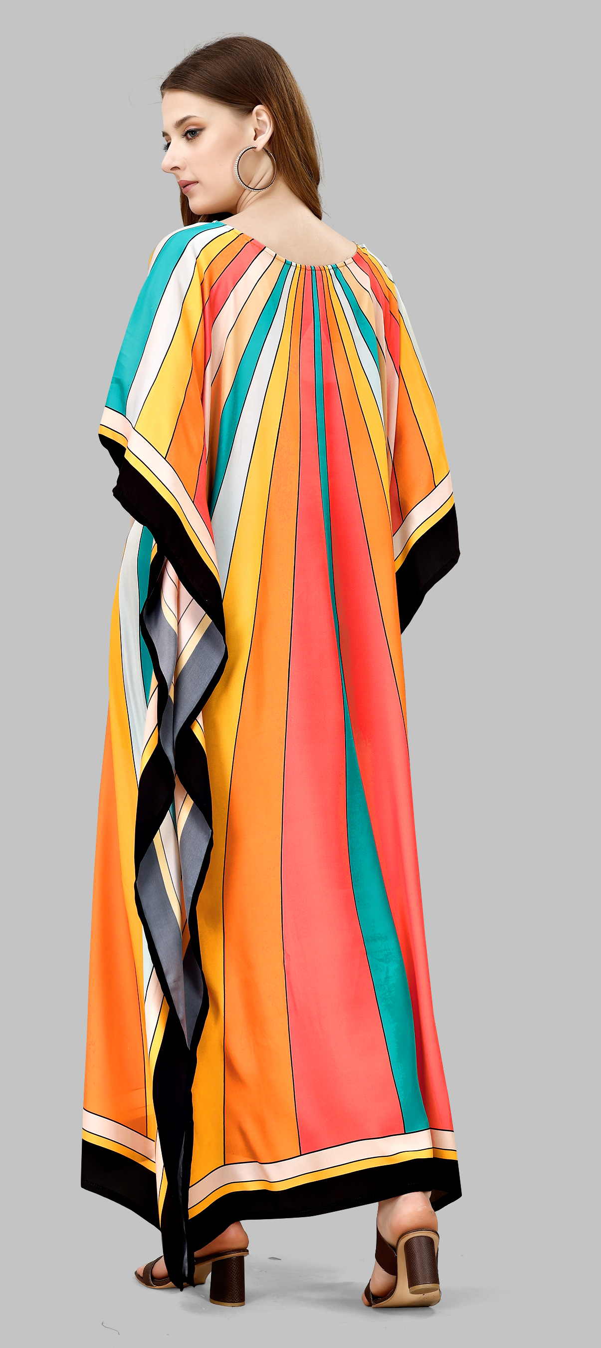 Sunburst Mirage Striped Kaftan Dress