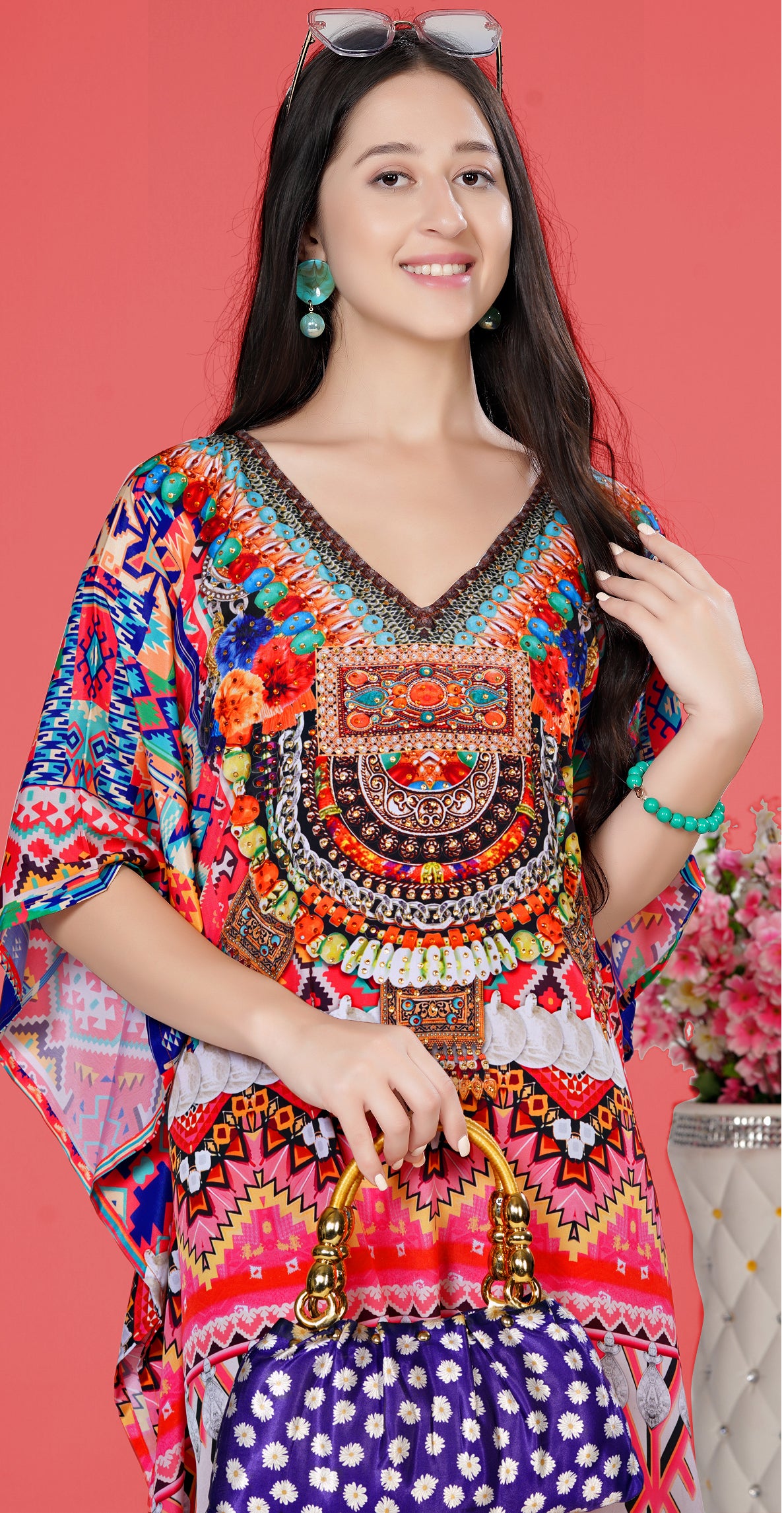 Jewel Garden Abstract Kaftan