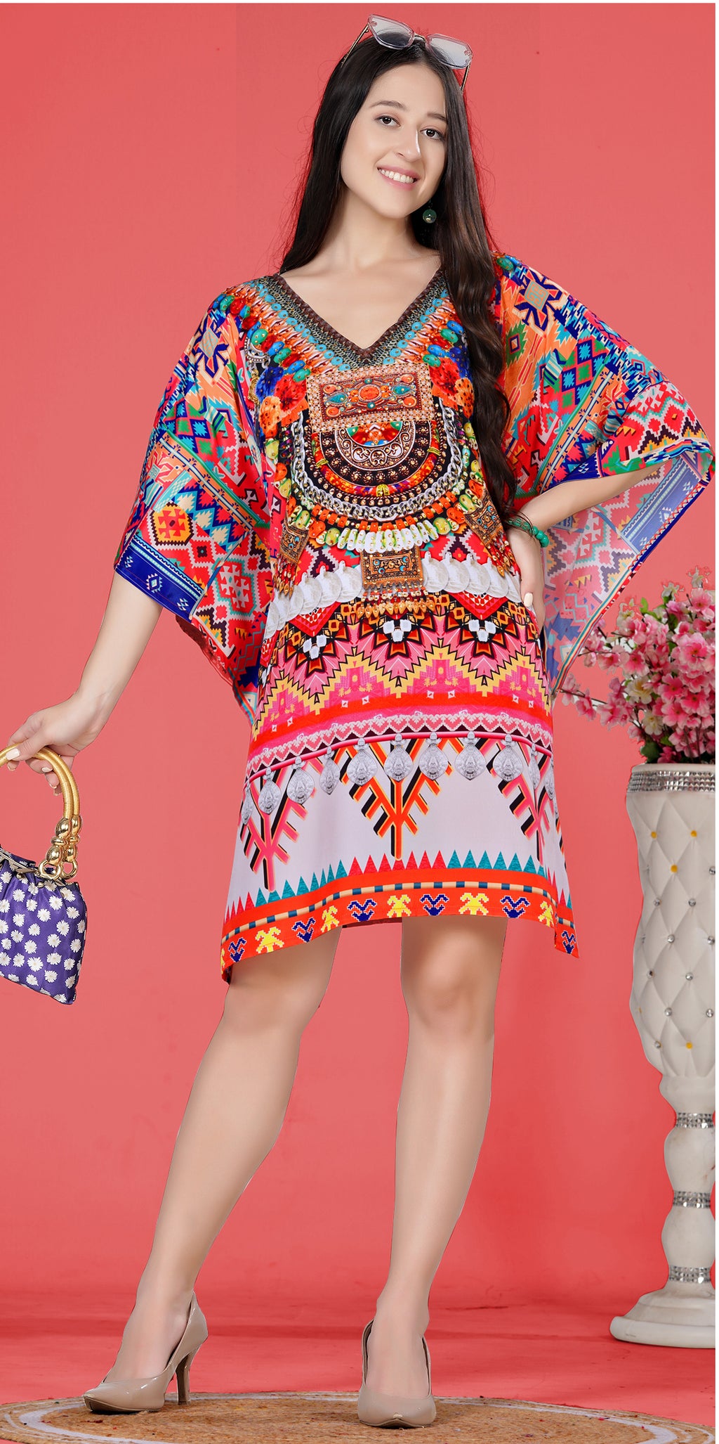 Jewel Garden Abstract Kaftan