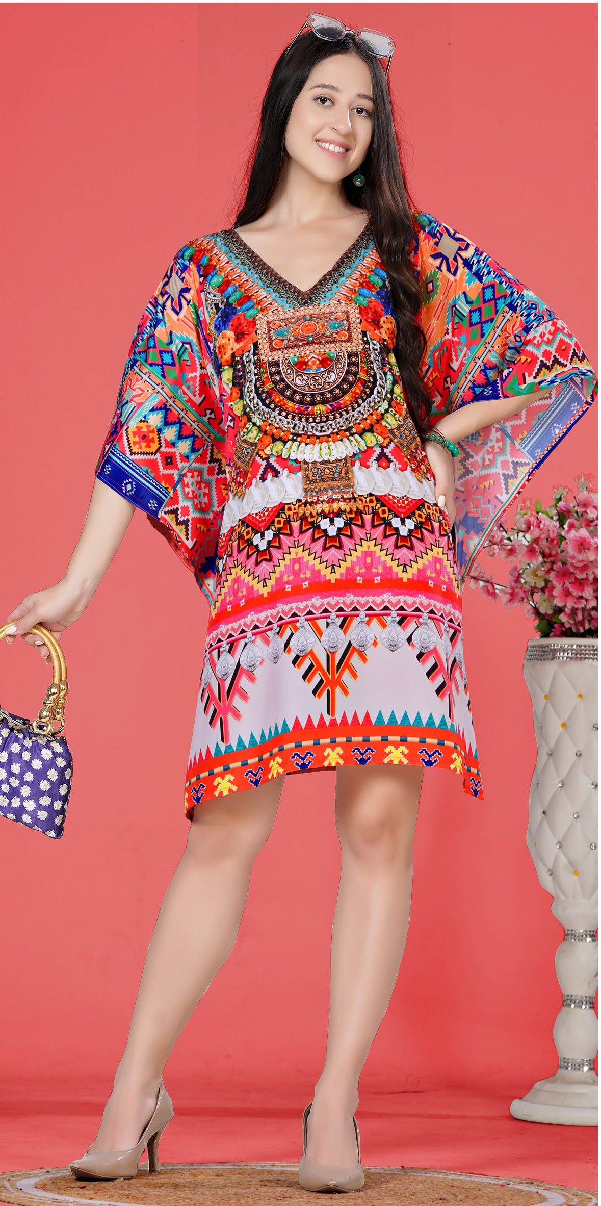 Jewel Garden Abstract Kaftan