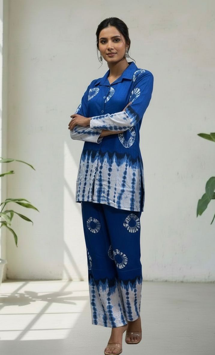 Verdant Flow Printed Cotton Co-ord Set