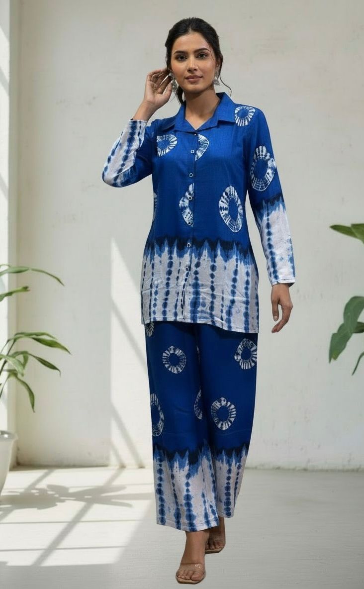 Verdant Flow Printed Cotton Co-ord Set