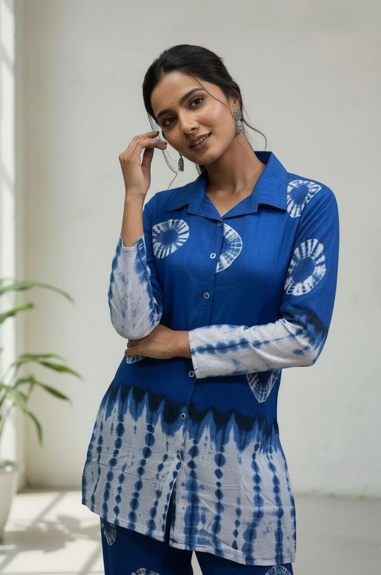 Verdant Flow Printed Cotton Co-ord Set