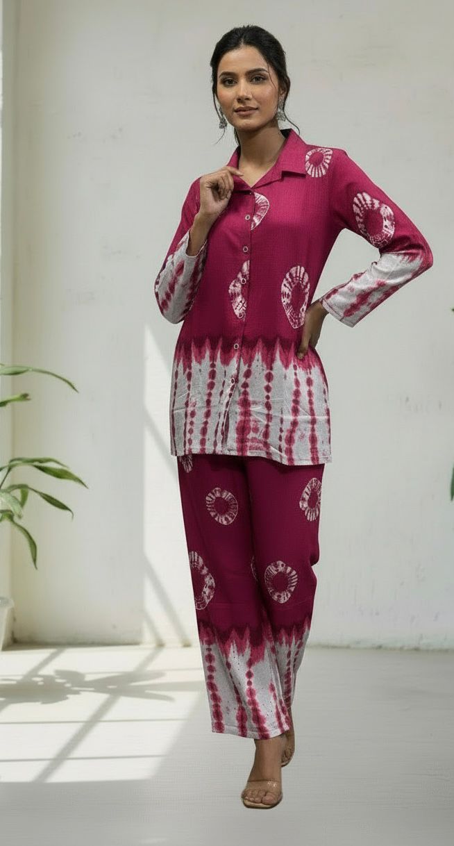 Verdant Flow Printed Cotton Co-ord Set