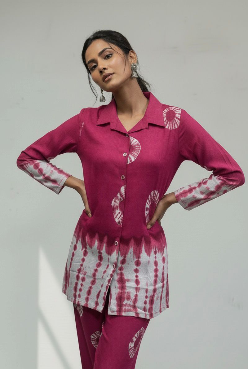 Verdant Flow Printed Cotton Co-ord Set