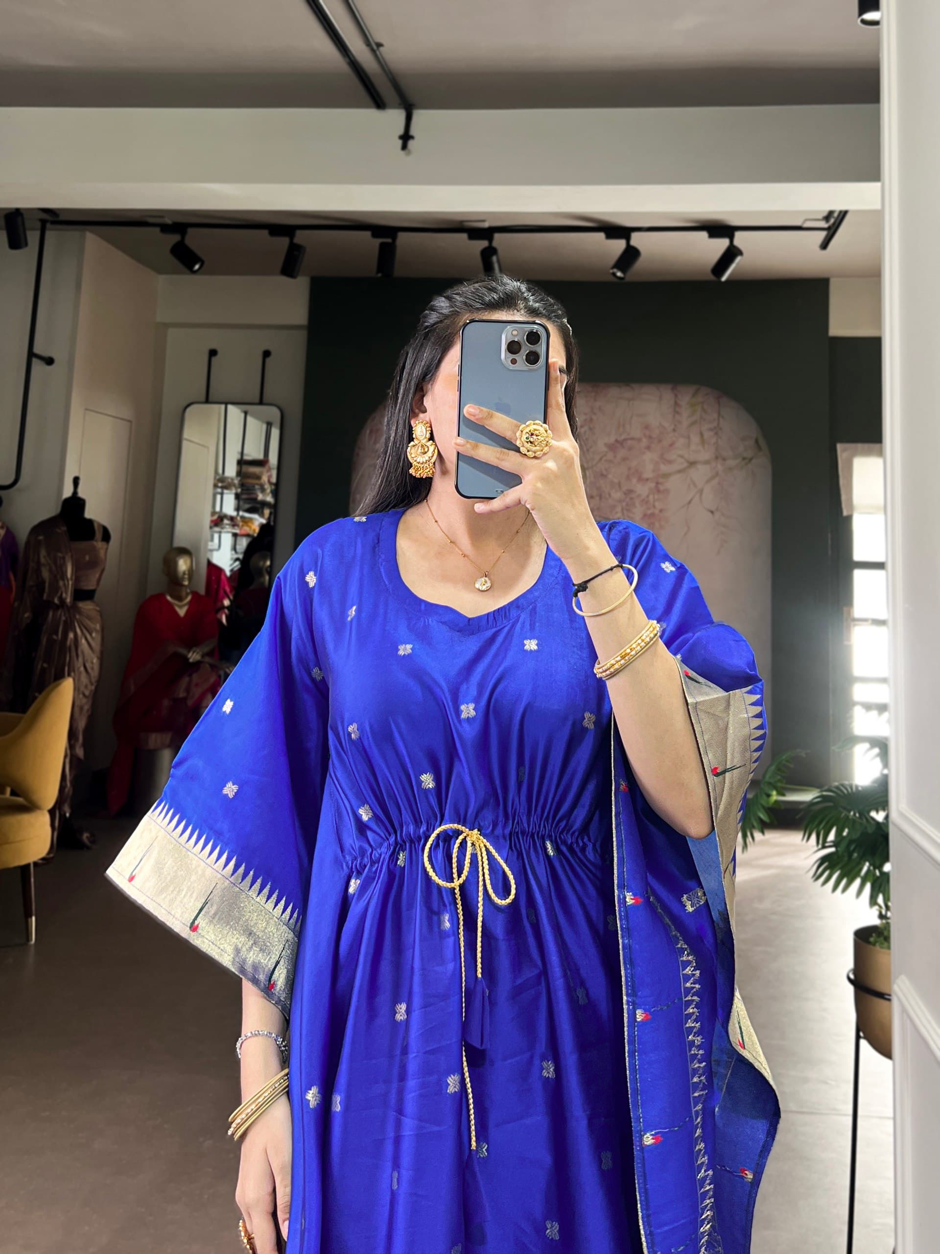 The Neelambara Paithani Kaftan