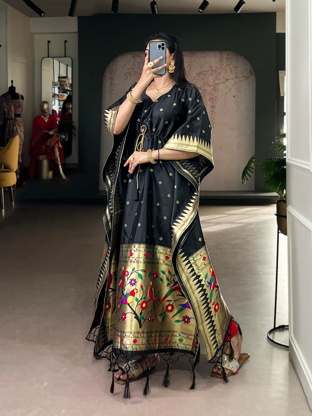 The Shyamala Paithani Kaftan