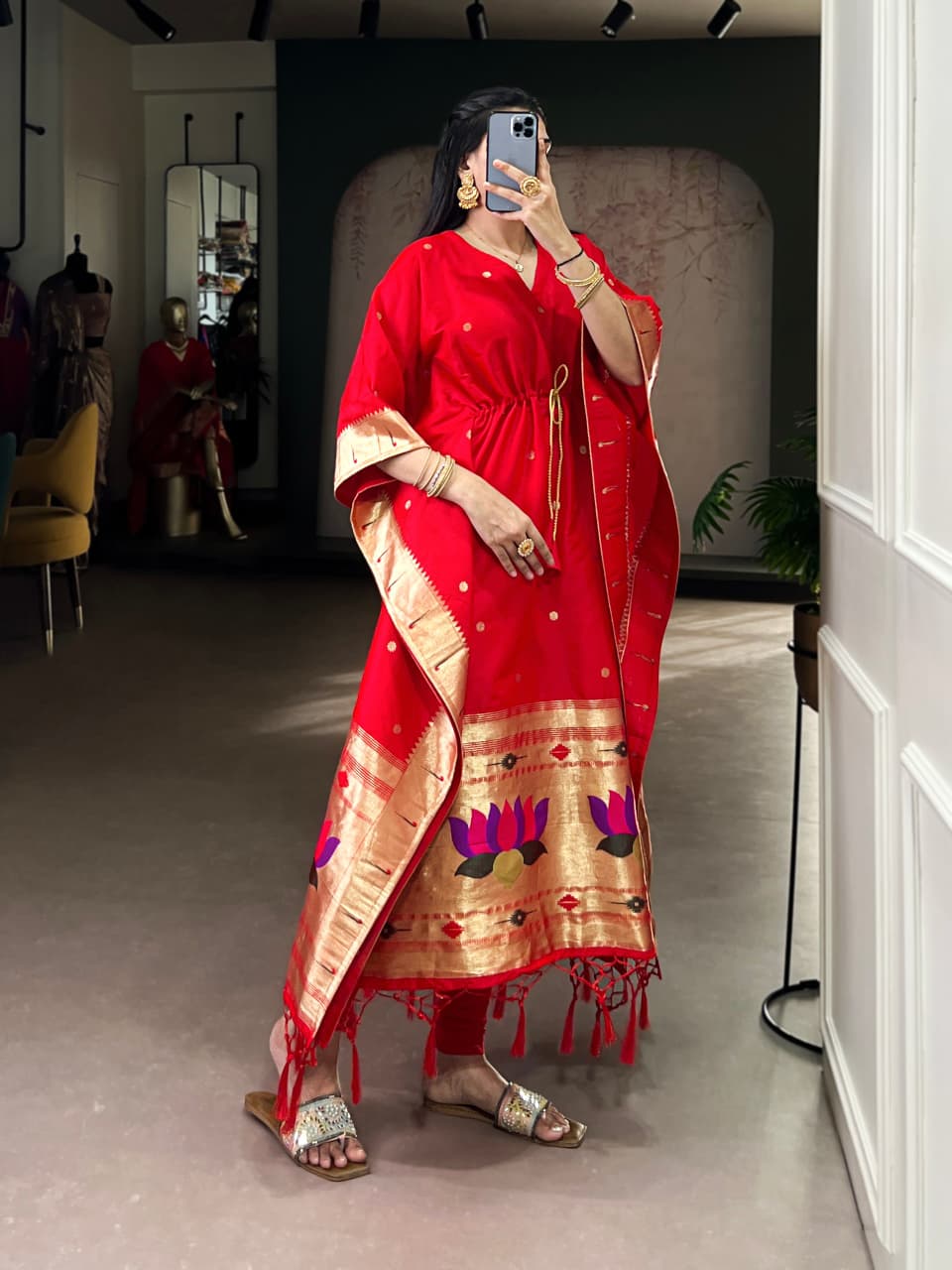 The Kumkuma Paithani Kaftan