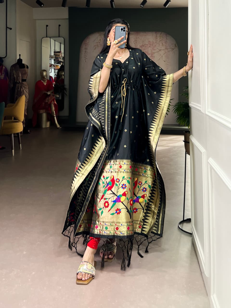 The Shyamala Paithani Kaftan